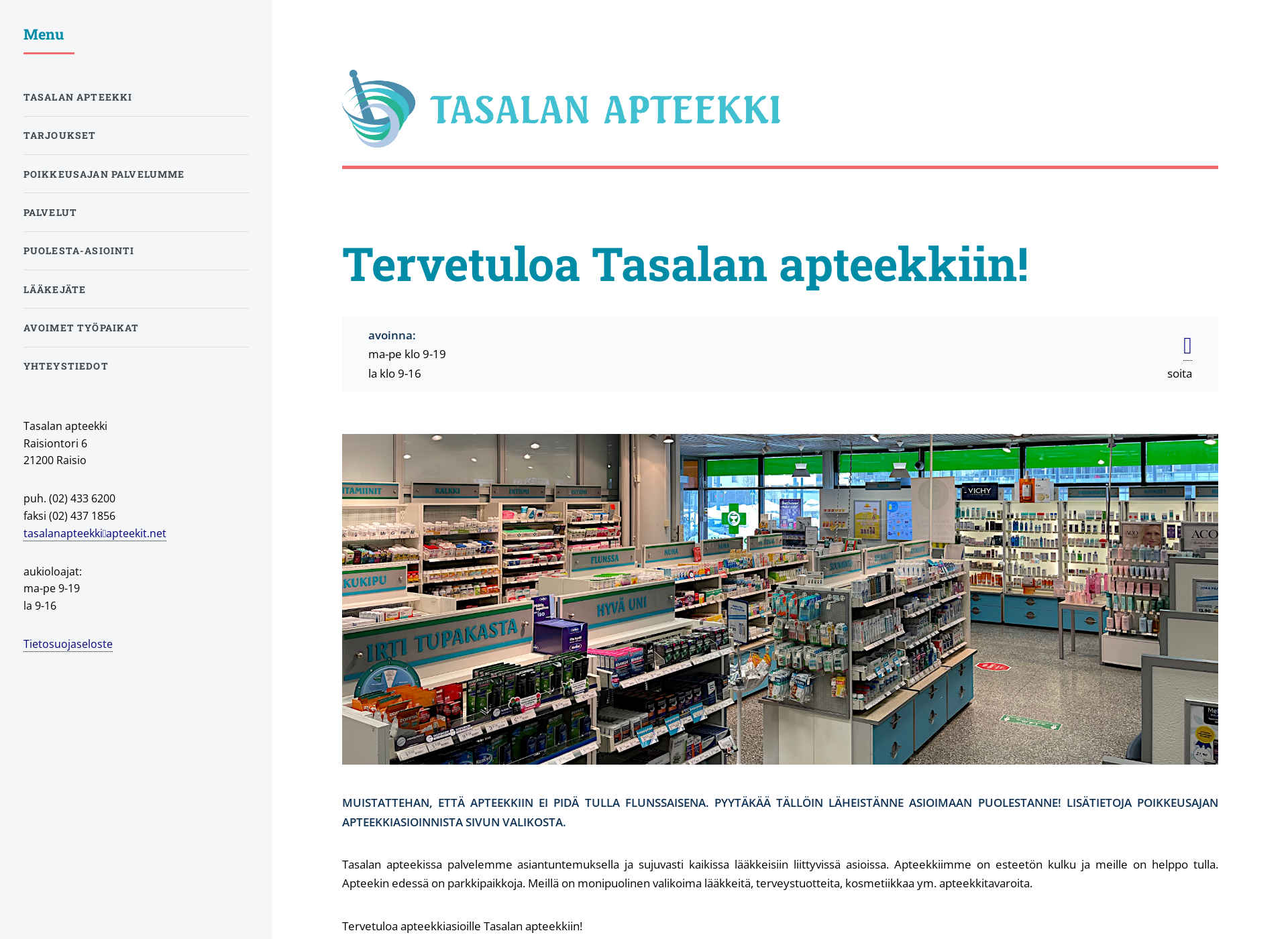 Screenshot for tasalanapteekki.fi