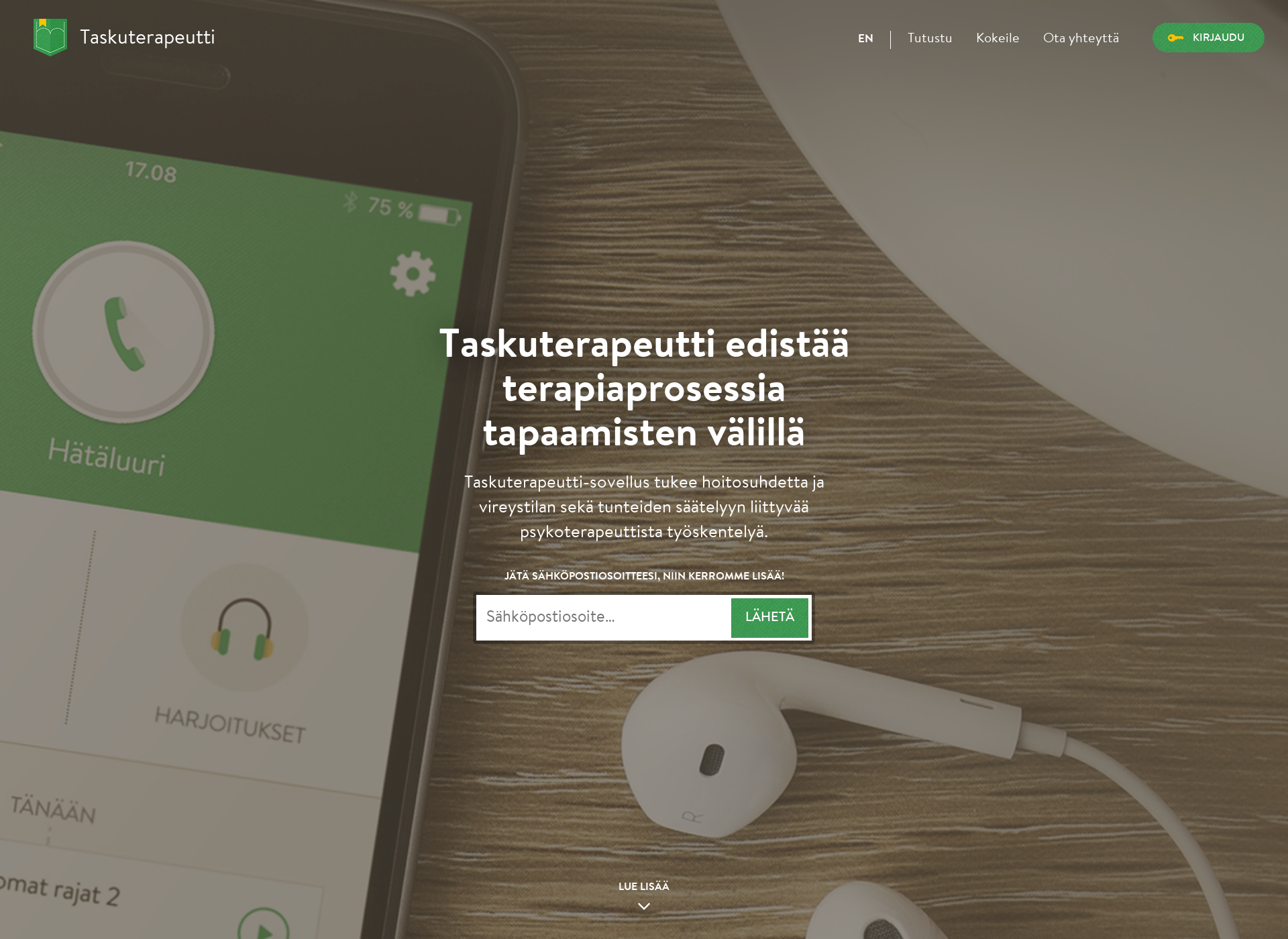 Skärmdump för taskuterapeutti.fi