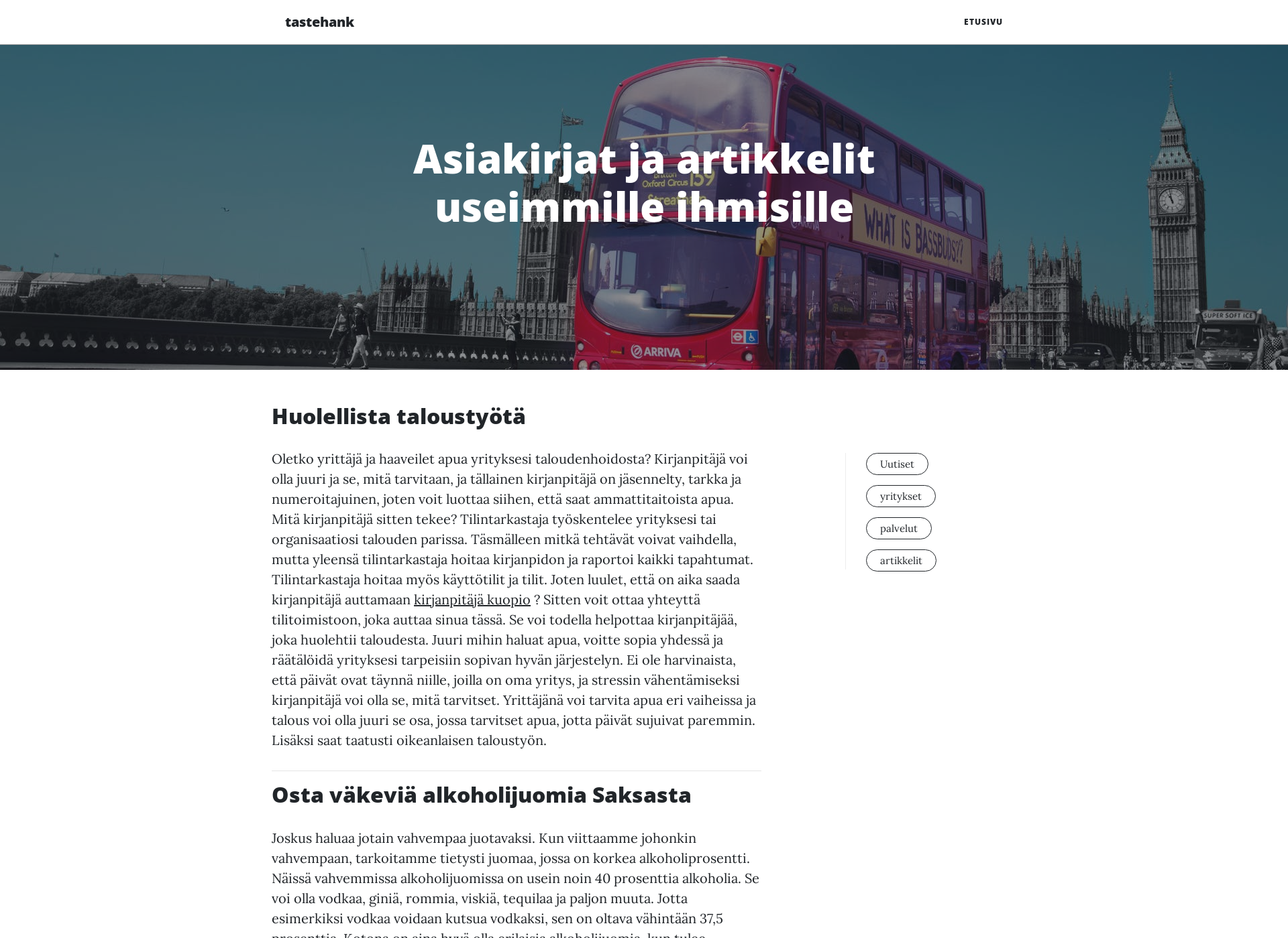 Screenshot for tastehanko.fi