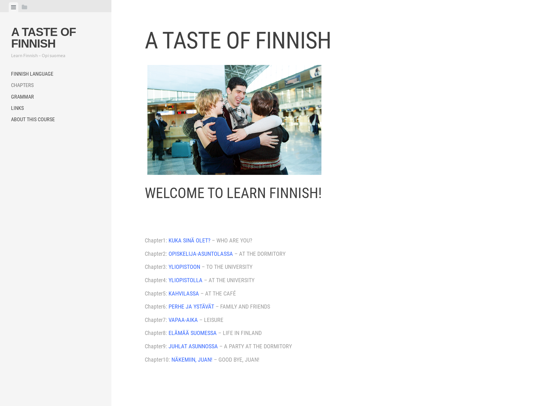 Skärmdump för tasteoffinnish.fi