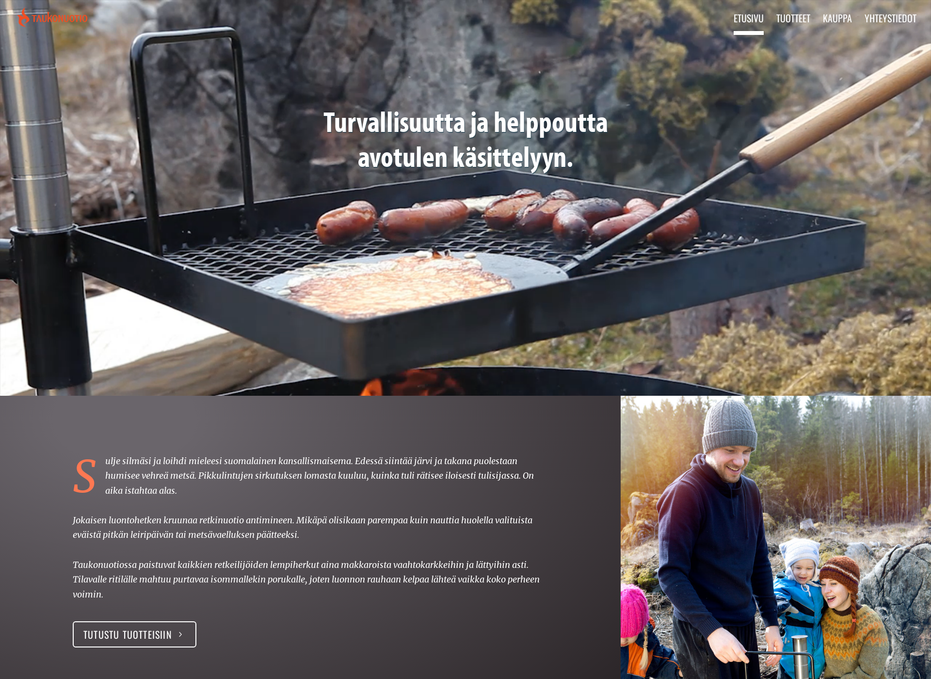 Skärmdump för taukonuotio.fi