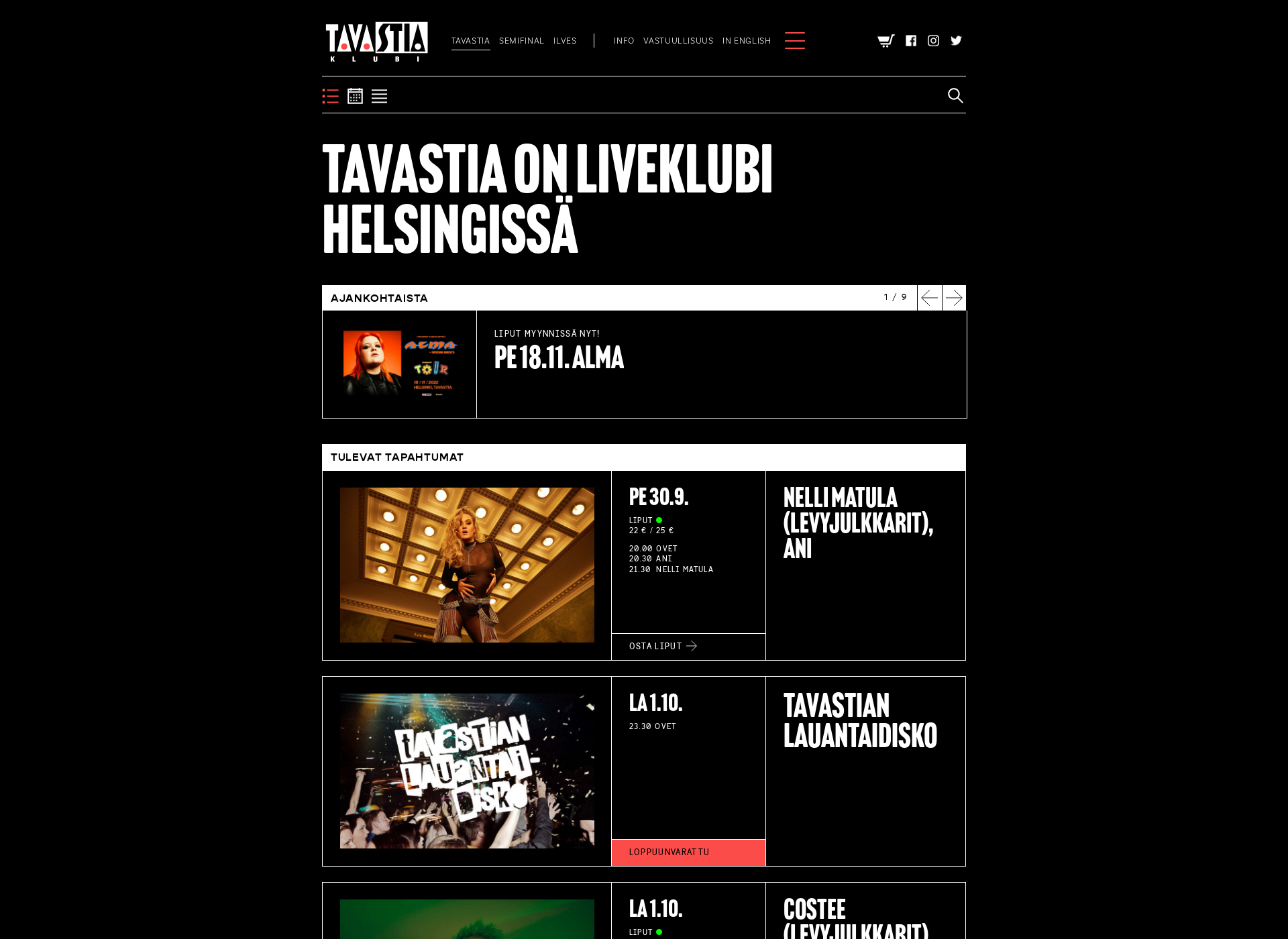 Screenshot for tavastia.fi