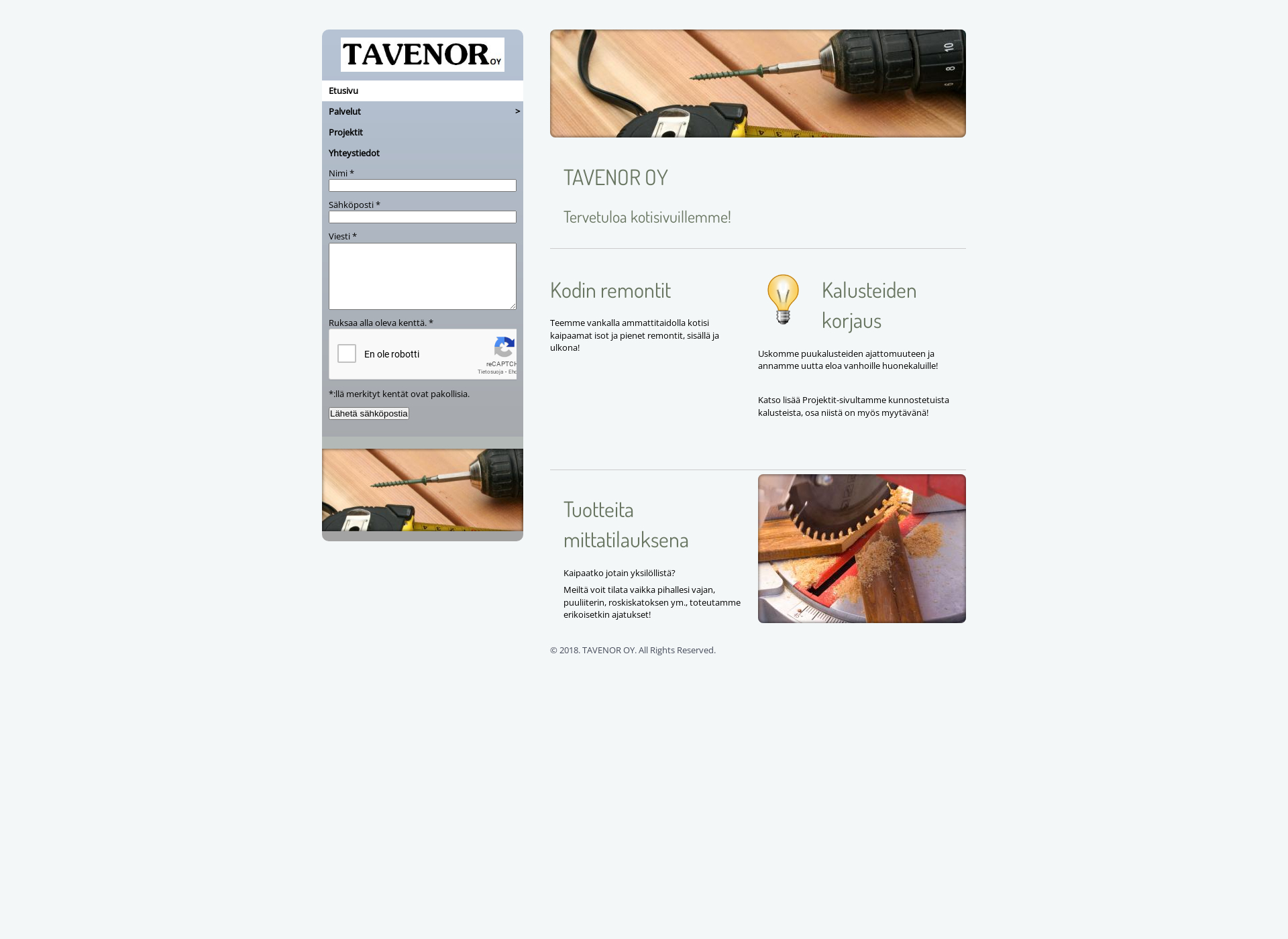 Screenshot for tavenor.fi