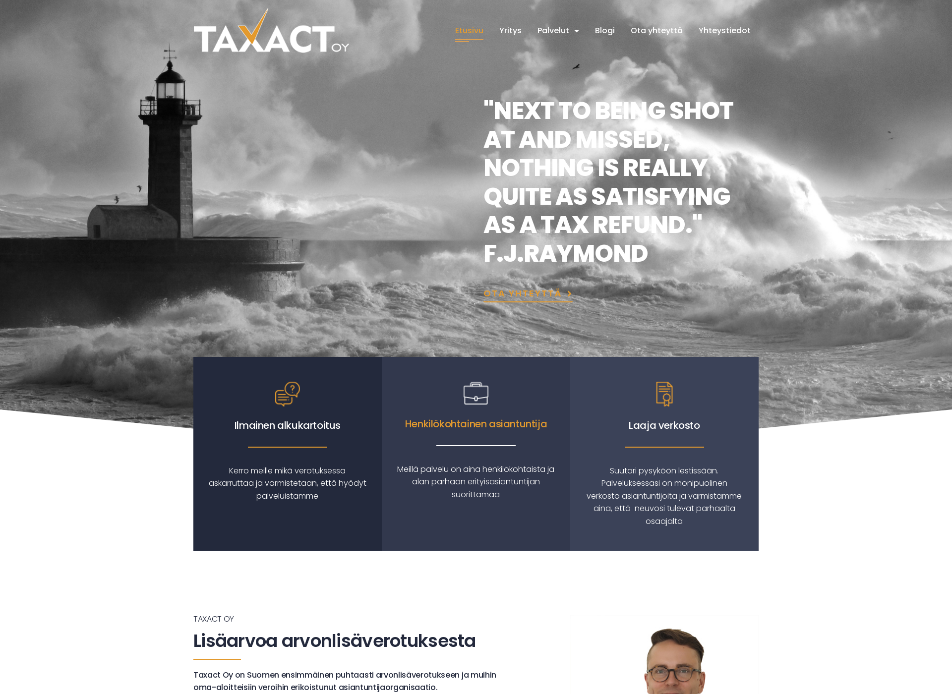 Skärmdump för taxact.fi