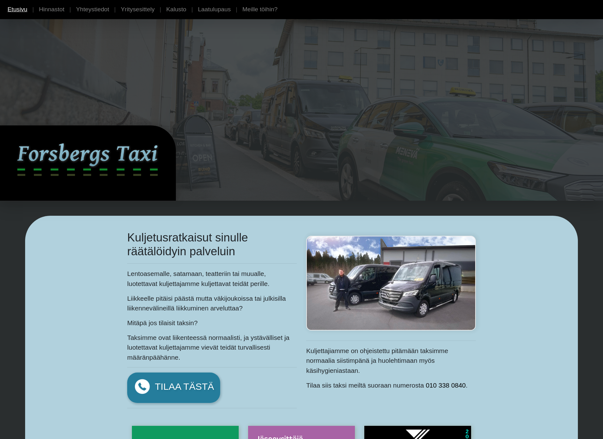 Screenshot for taxiforsberg.fi