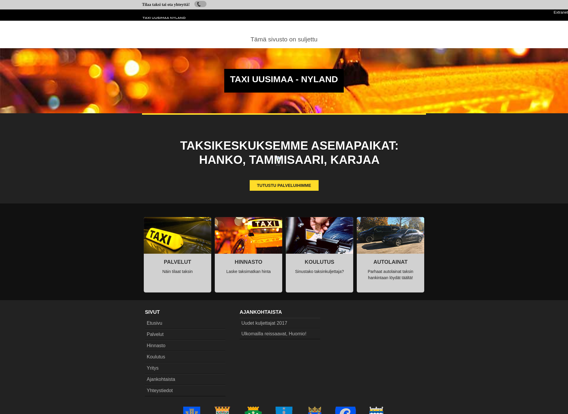Screenshot for taxiuusimaa.fi