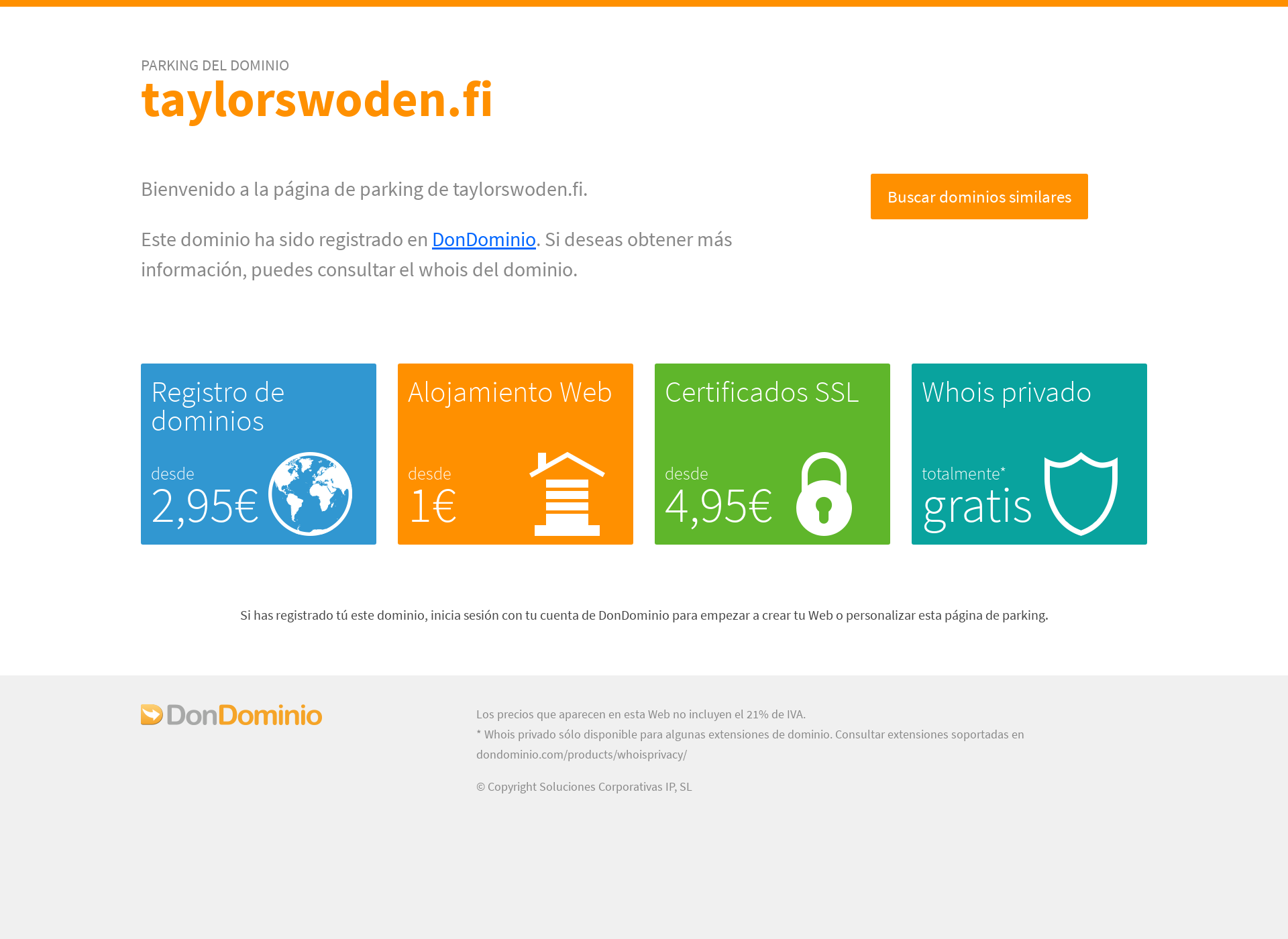 Skärmdump för taylorswoden.fi