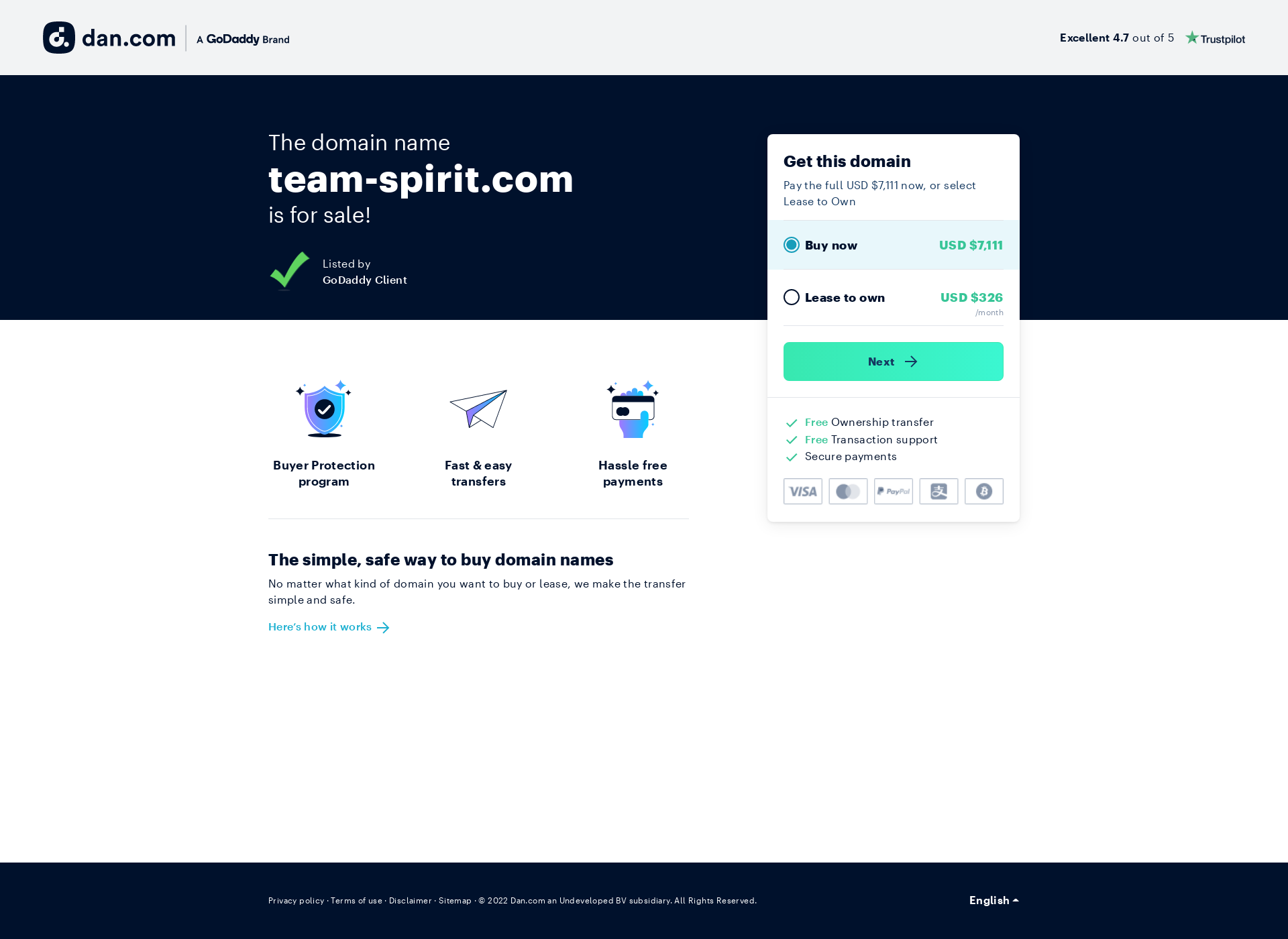Screenshot for team-spirit.com