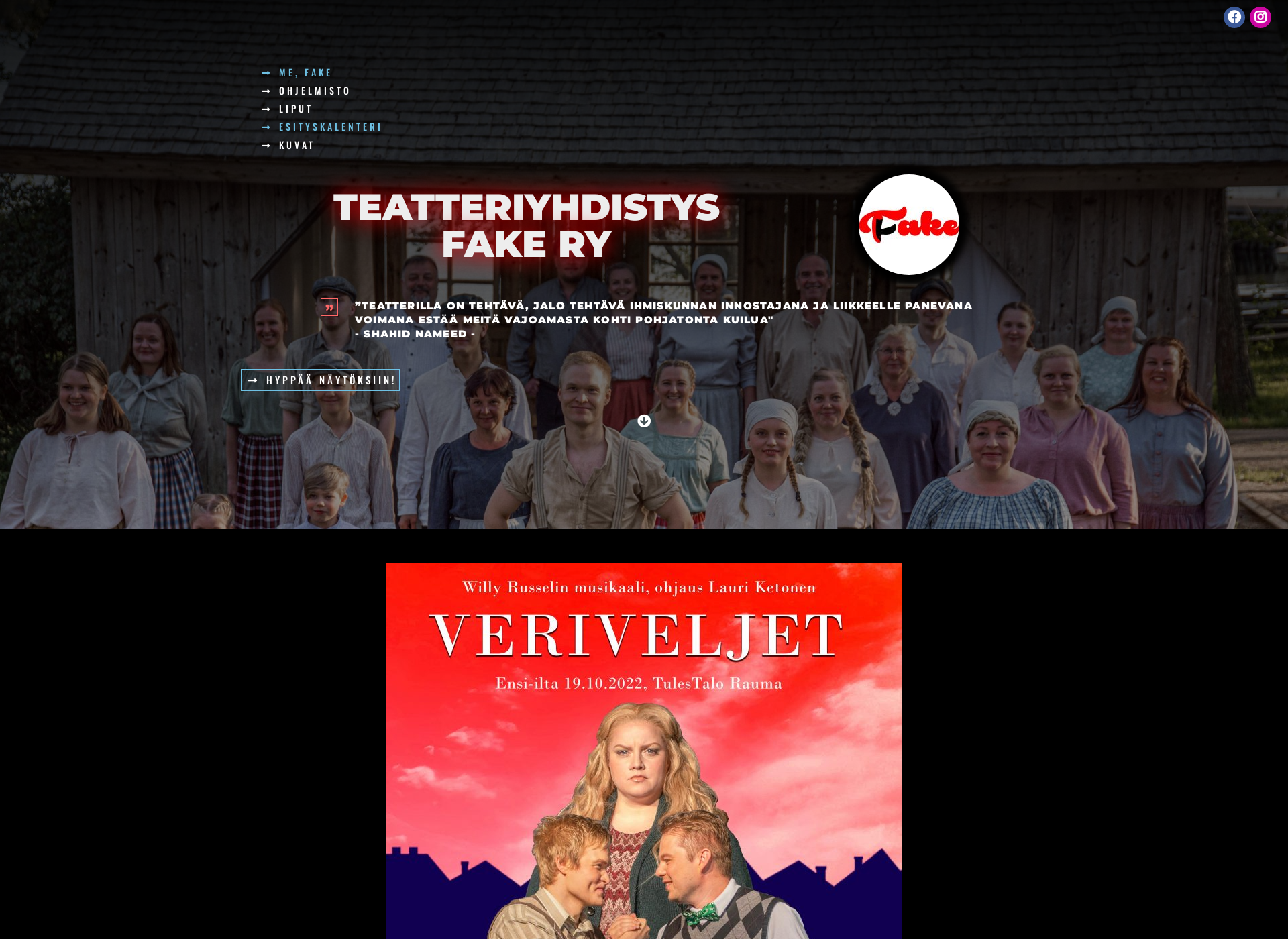 Skärmdump för teatterifake.fi