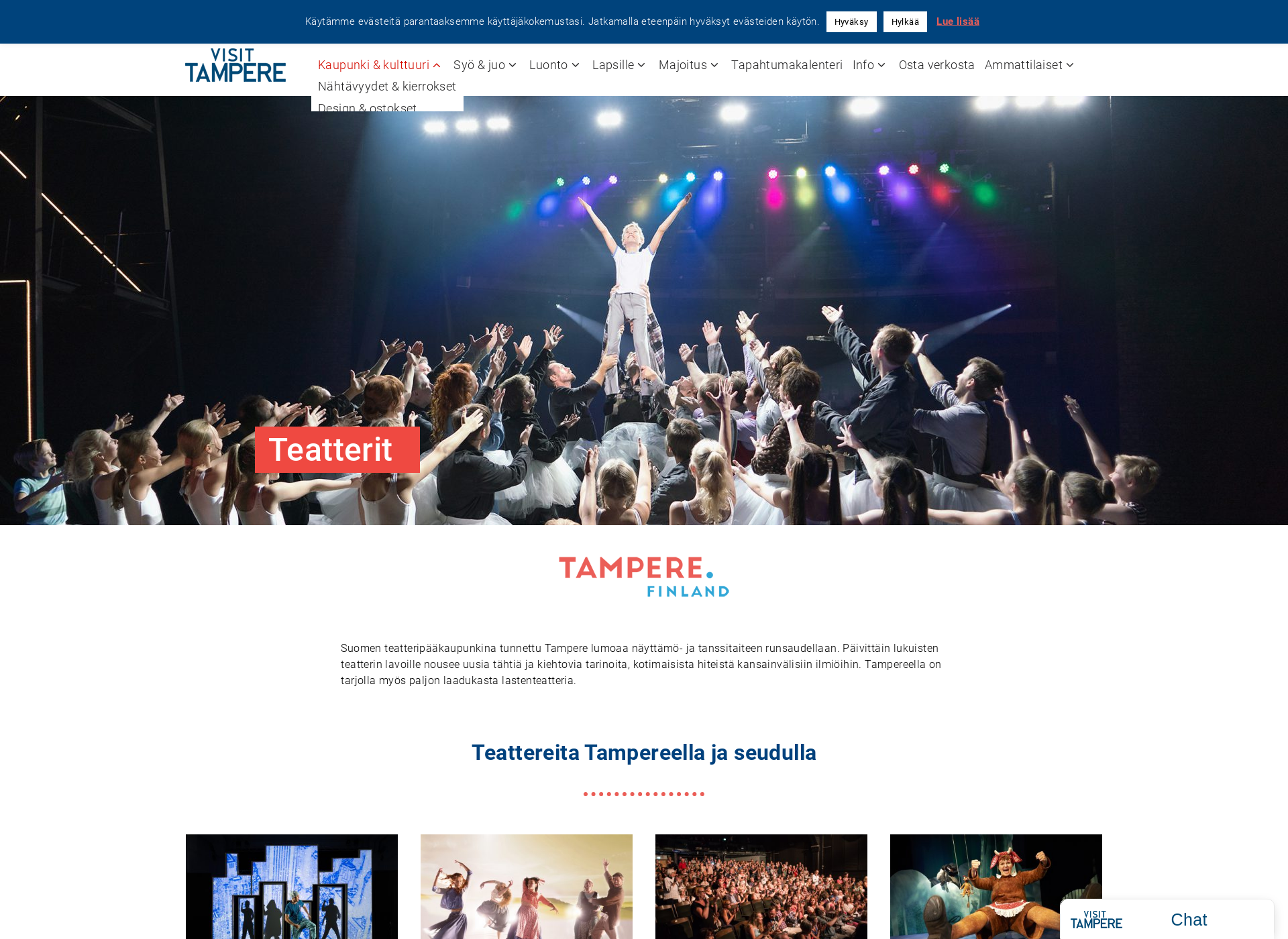 Screenshot for teatteripääkaupunki.fi