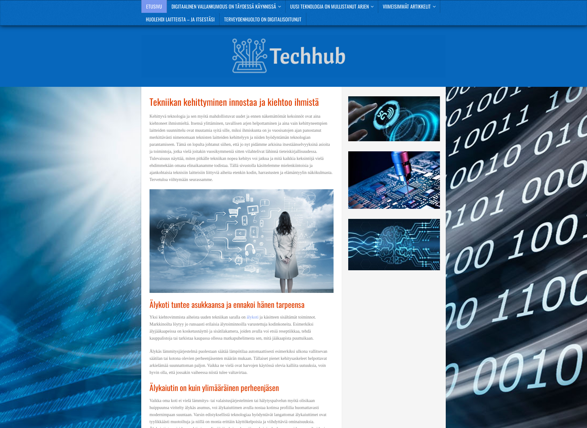 Skärmdump för techhub.fi