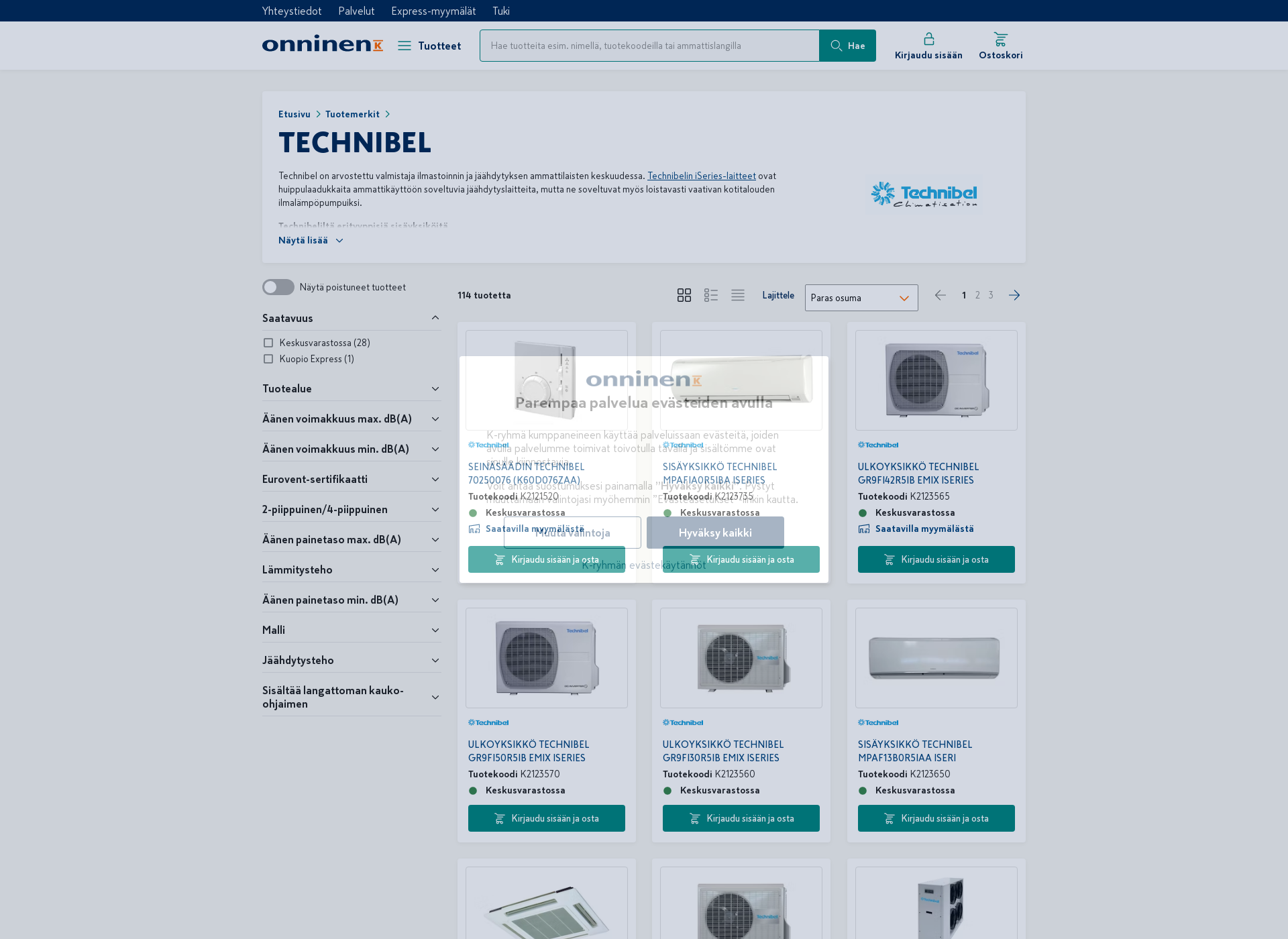 Screenshot for technibel.fi