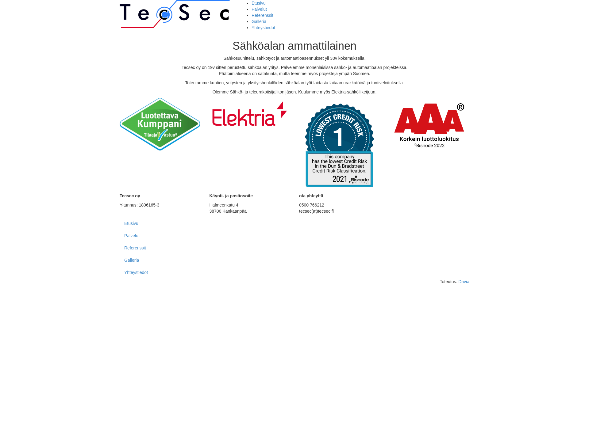 Screenshot for tecsec.fi