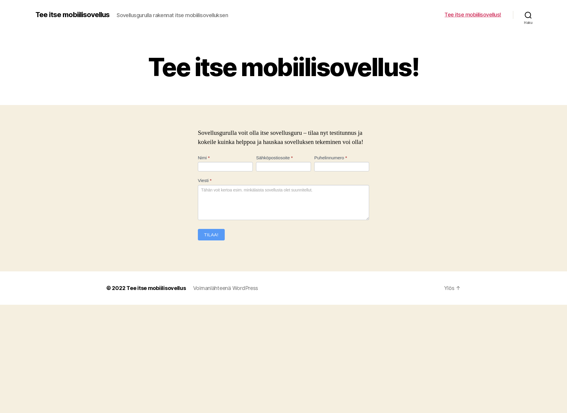 Screenshot for teeitsesovellus.fi