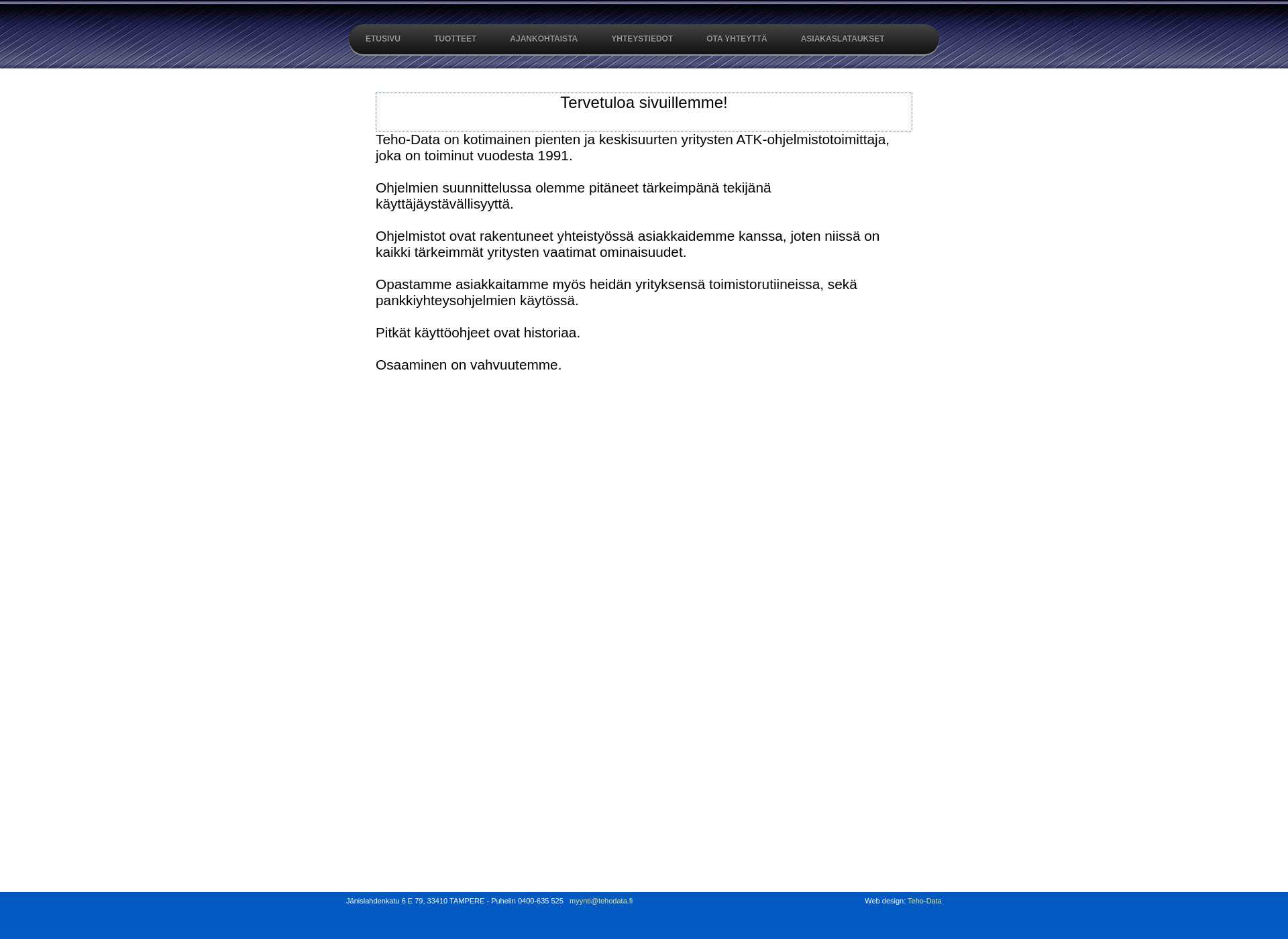 Screenshot for tehodata.fi