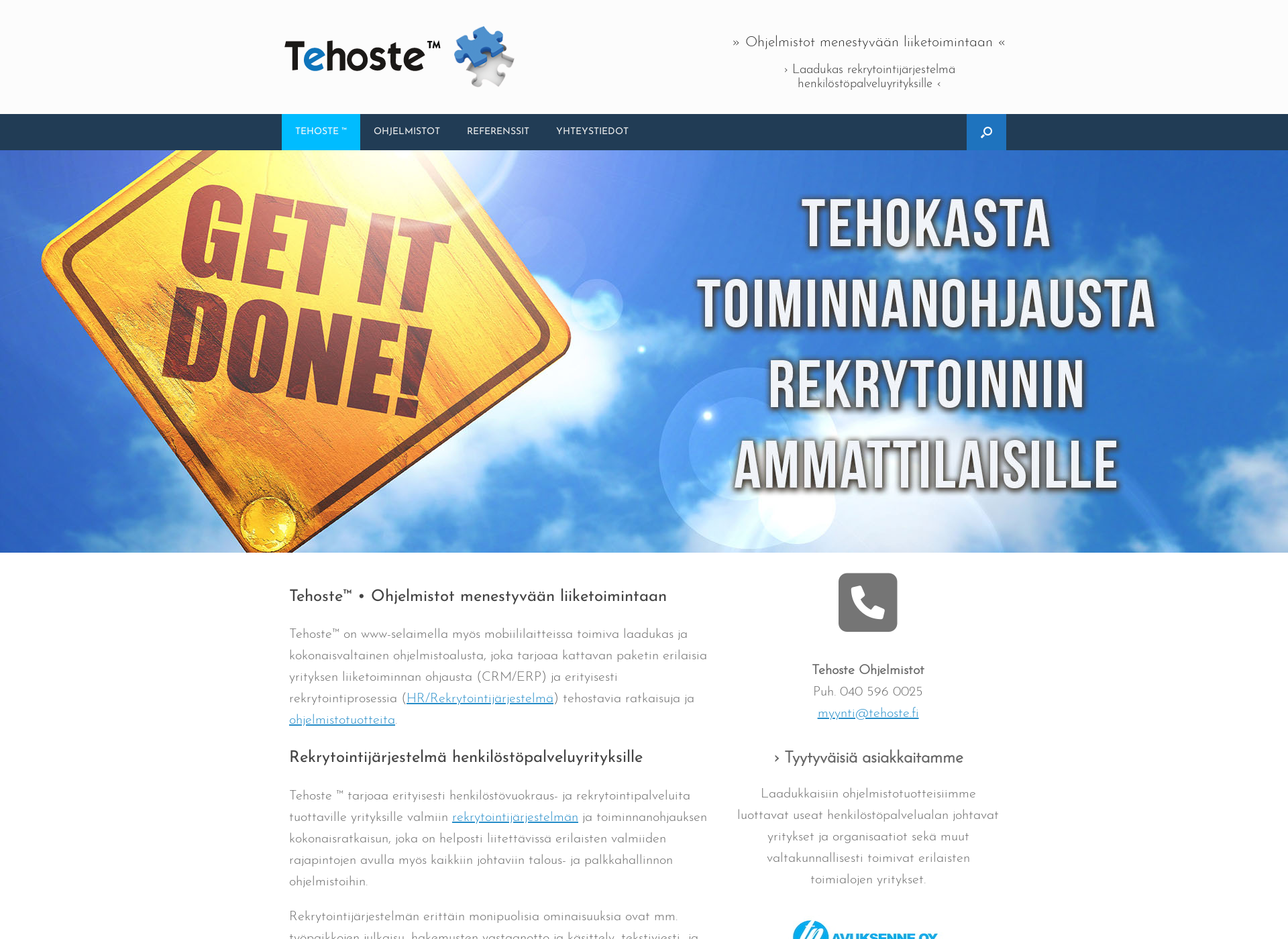 Screenshot for tehoste.fi