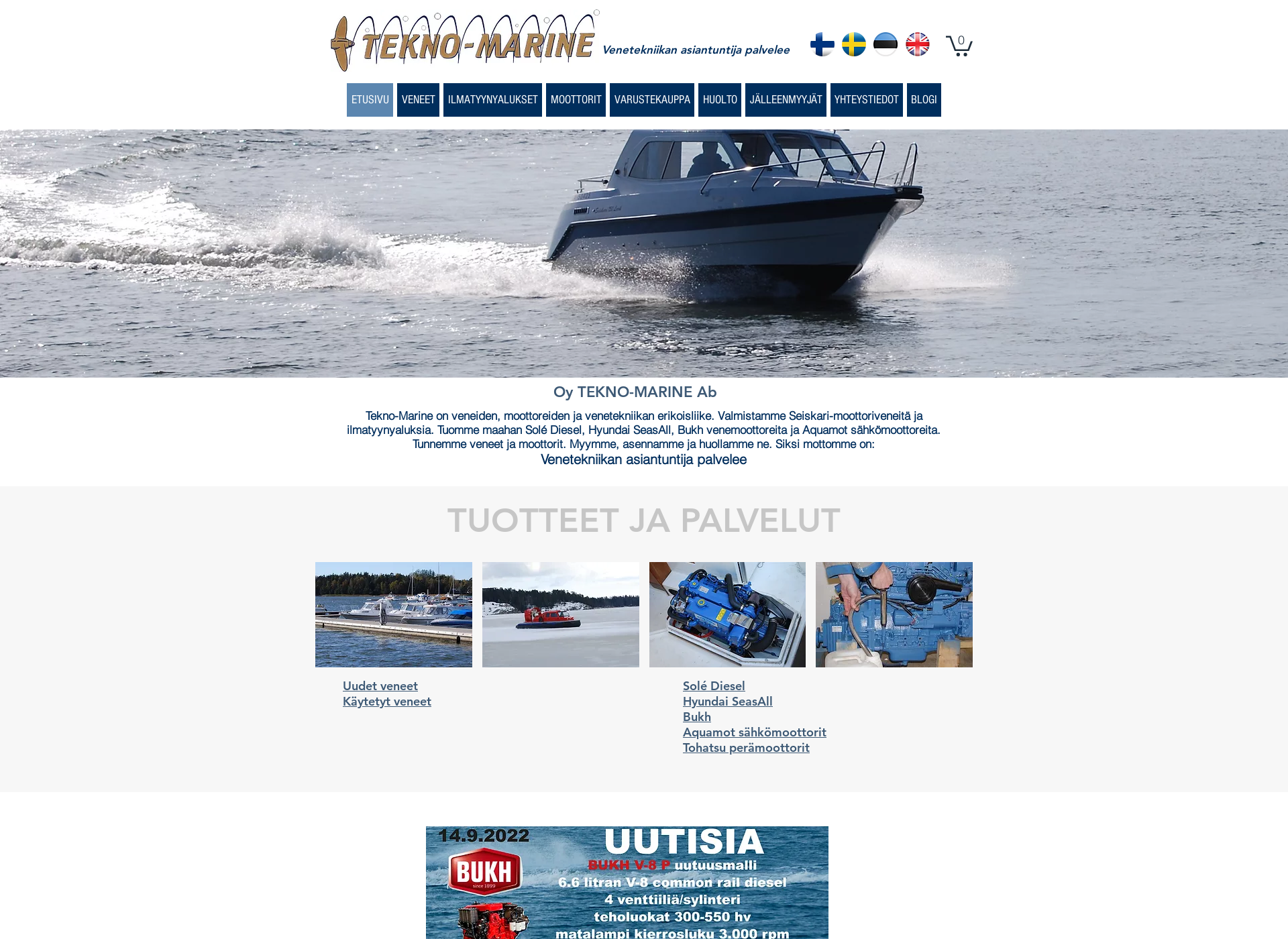 Skärmdump för tekno-marine.fi