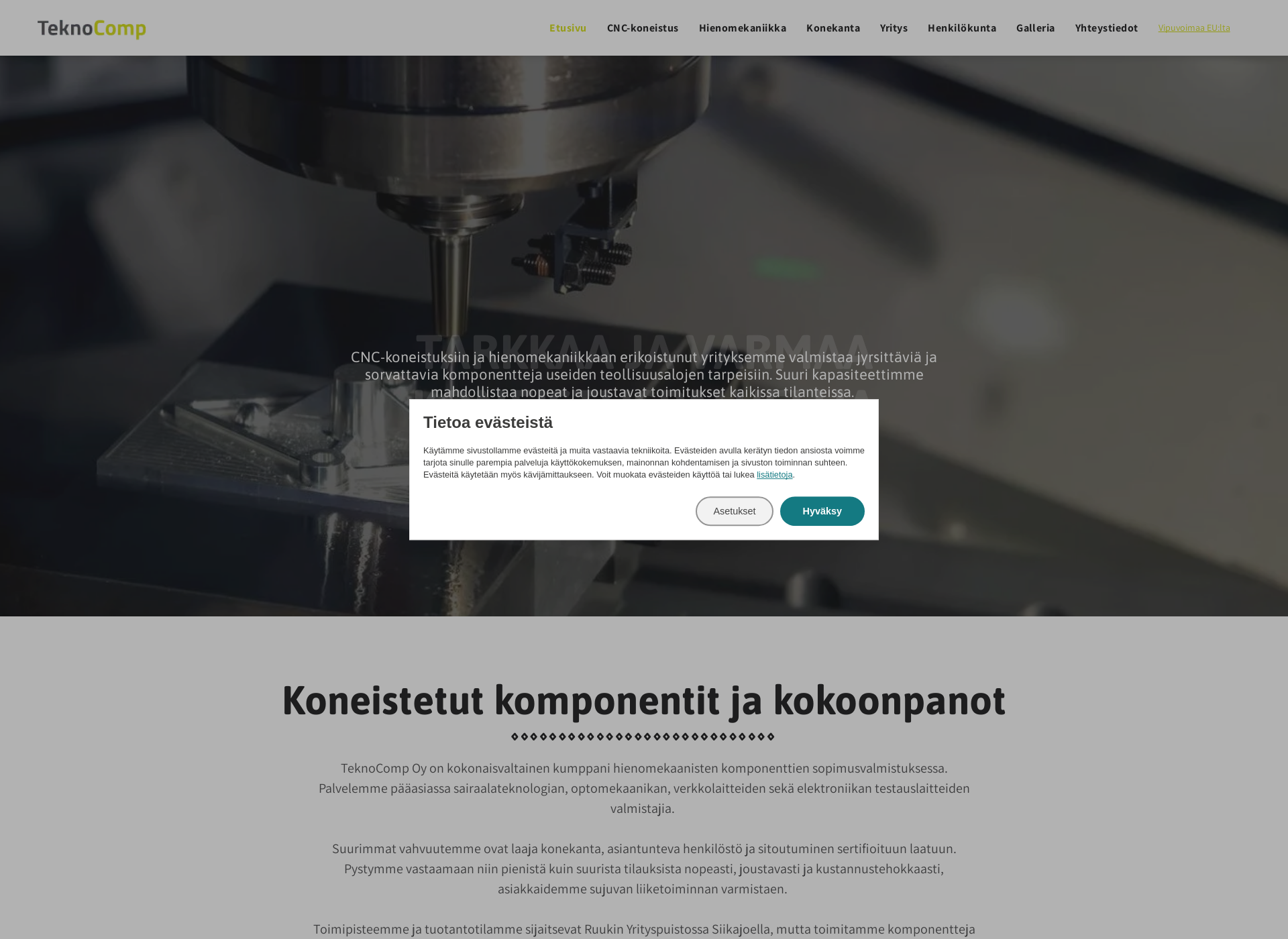 Skärmdump för teknocomp.fi