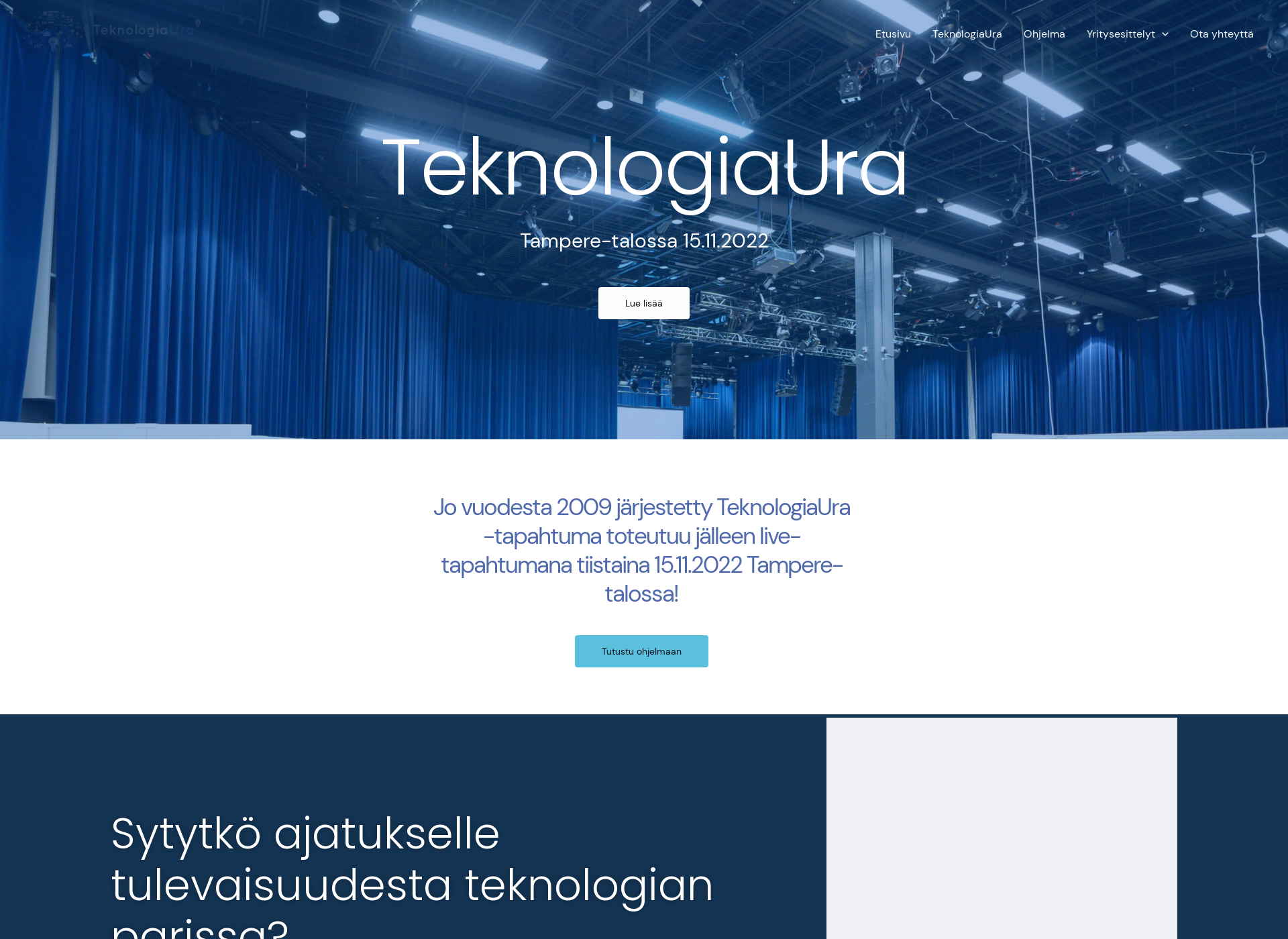 Skärmdump för teknologiaura.fi