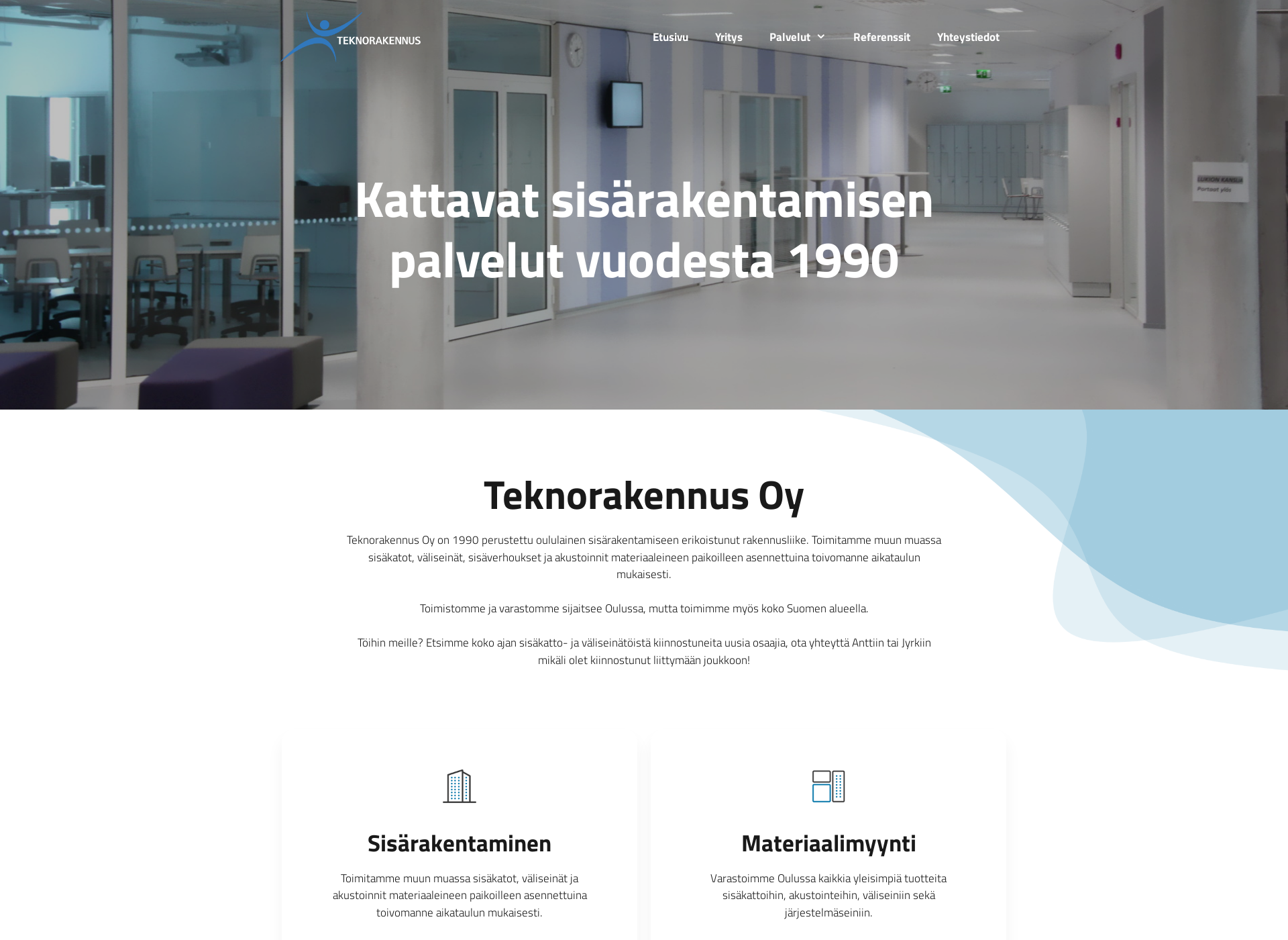 Skärmdump för teknorakennus.fi