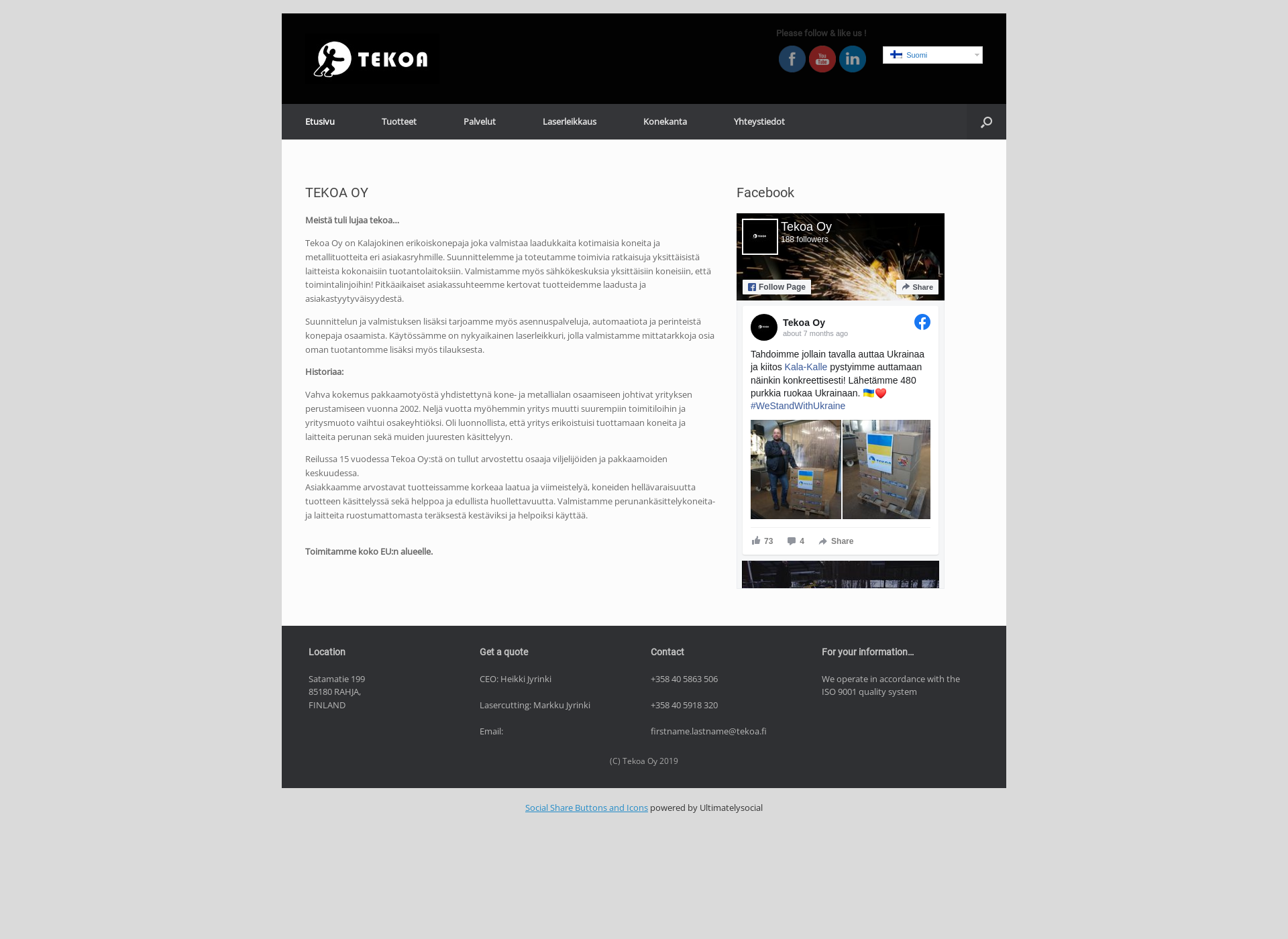 Screenshot for tekoa.fi