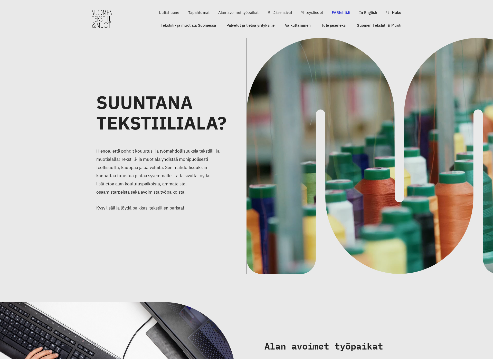 Screenshot for tekstiilialalle.fi