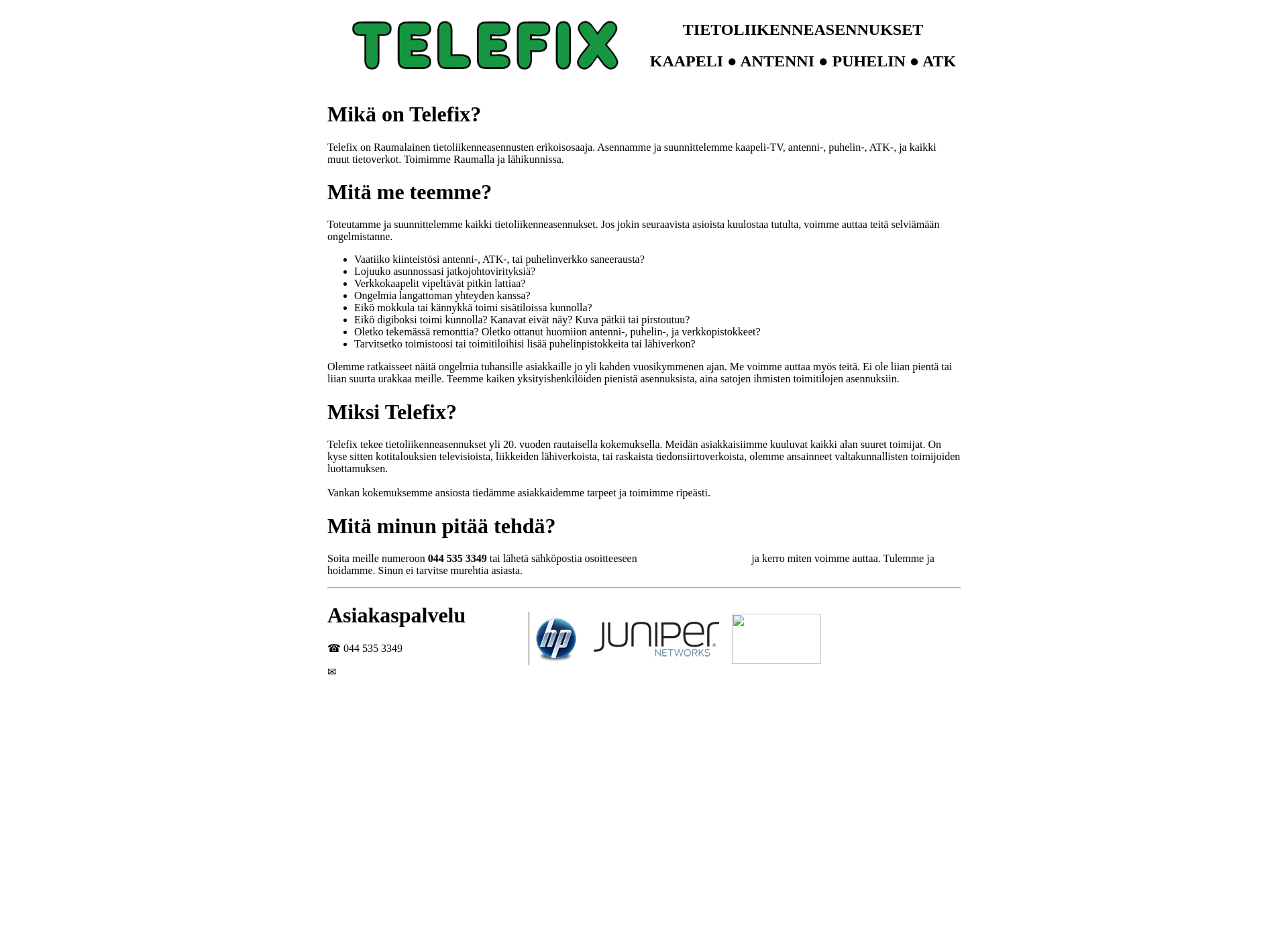 Screenshot for telefix.fi