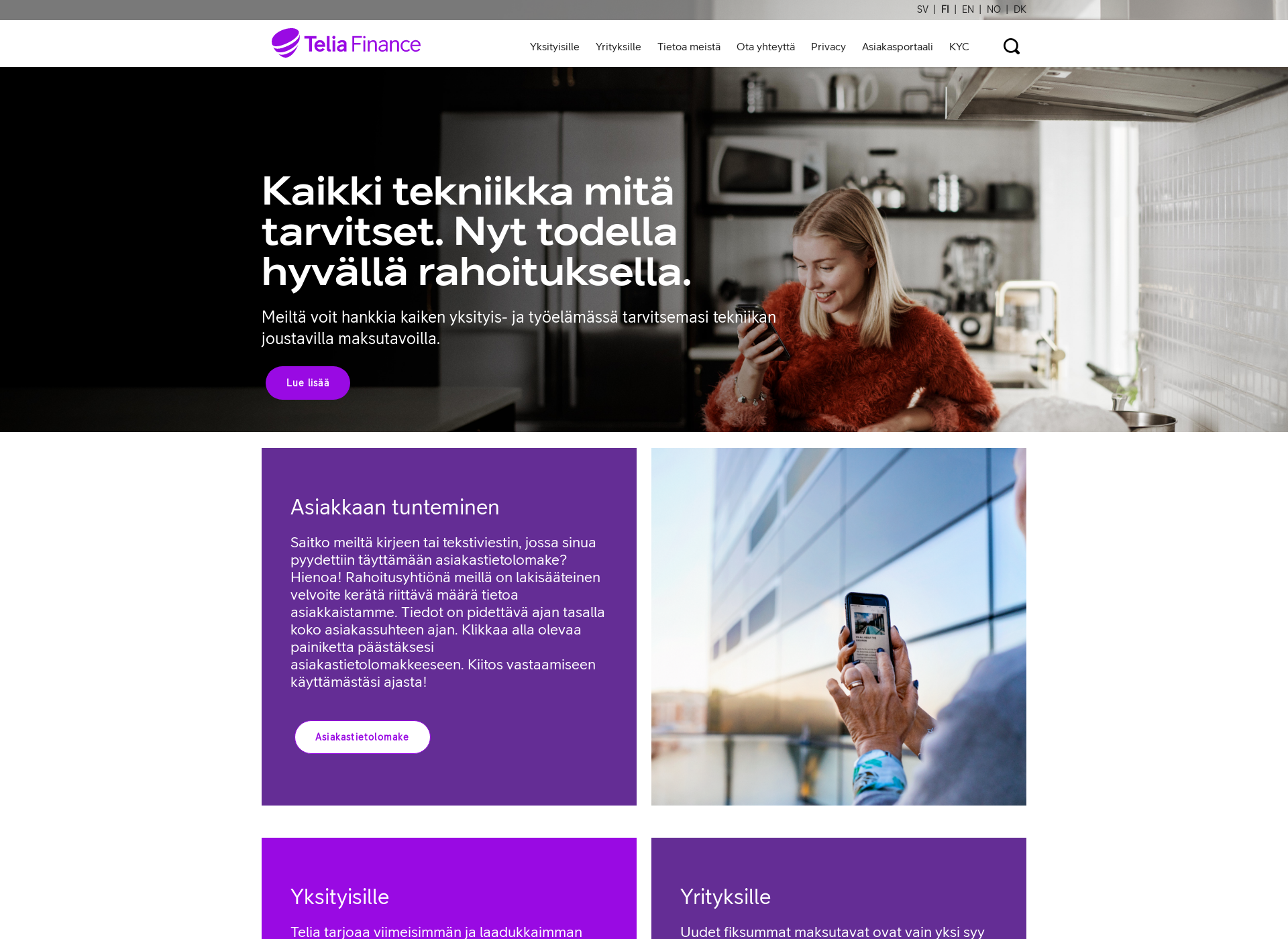 Screenshot for teliafinance.fi