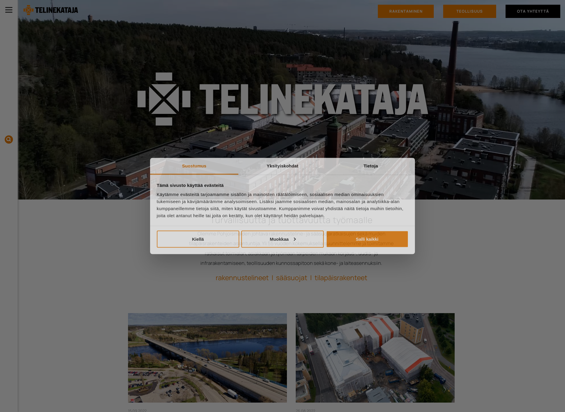 Näyttökuva telinekataja.fi