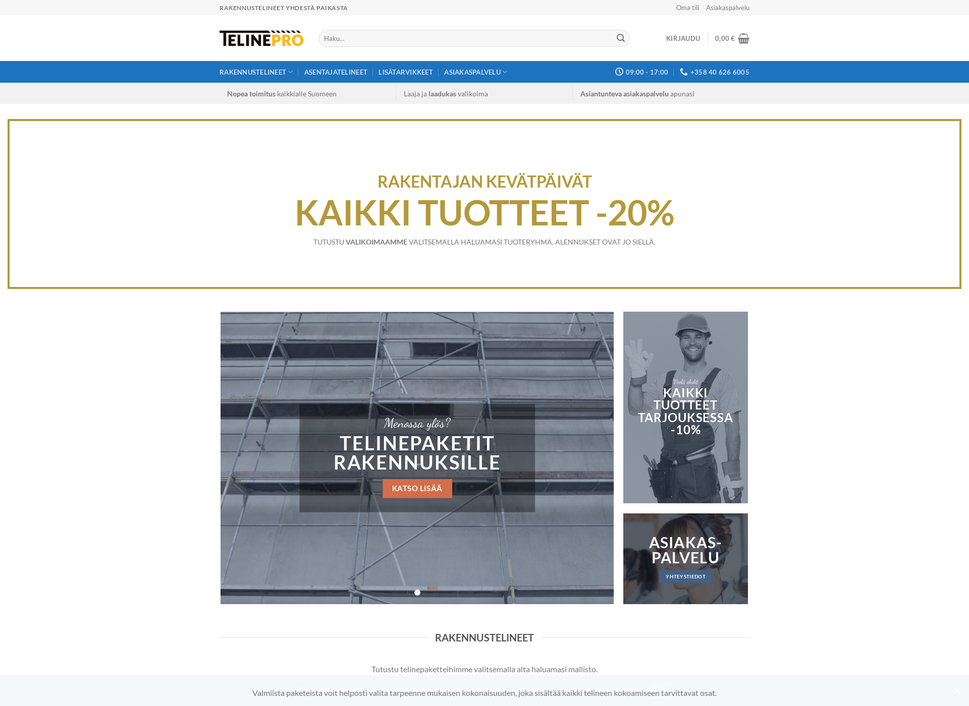 Screenshot for telinekauppa.fi