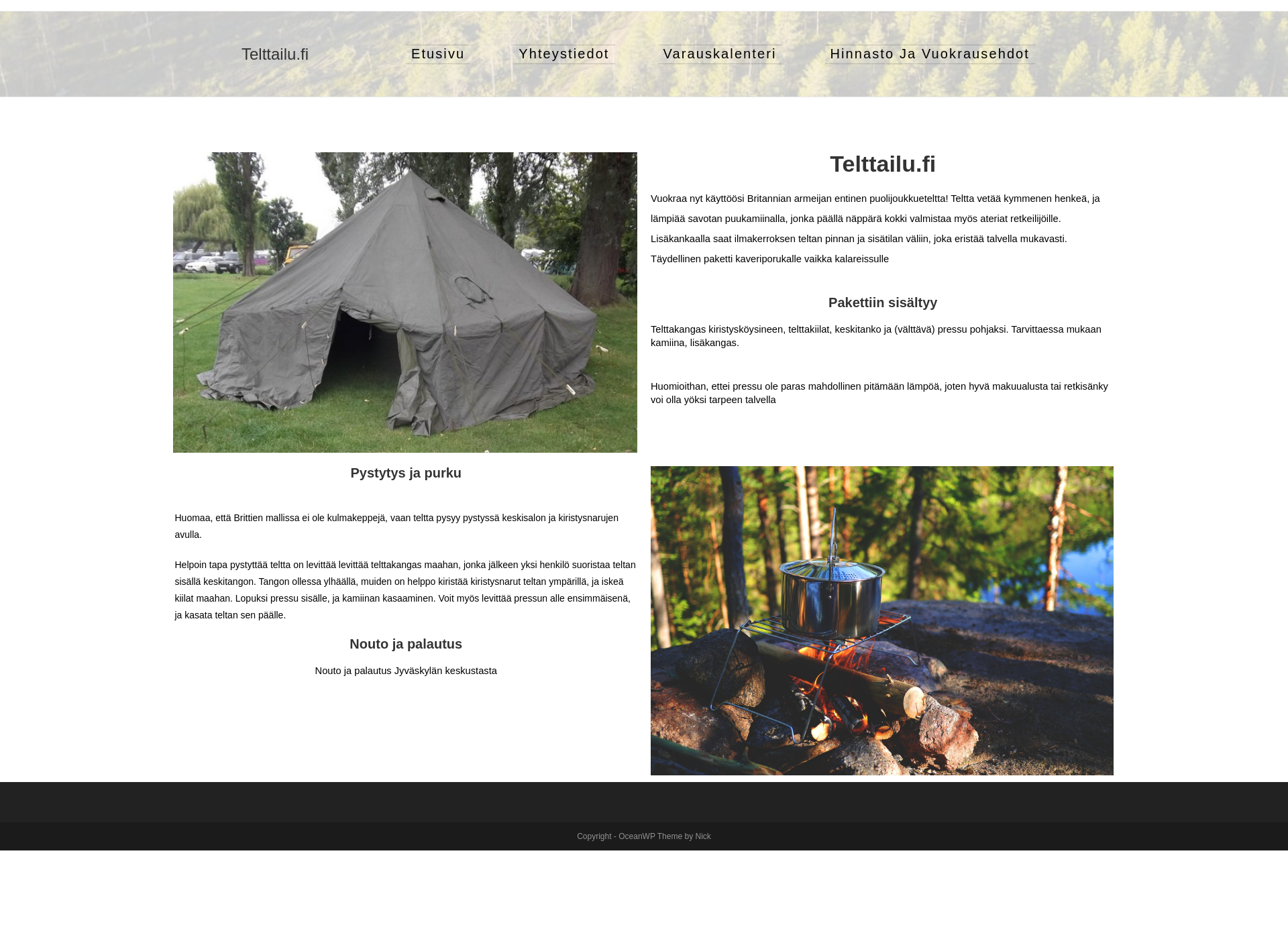 Screenshot for telttailu.fi