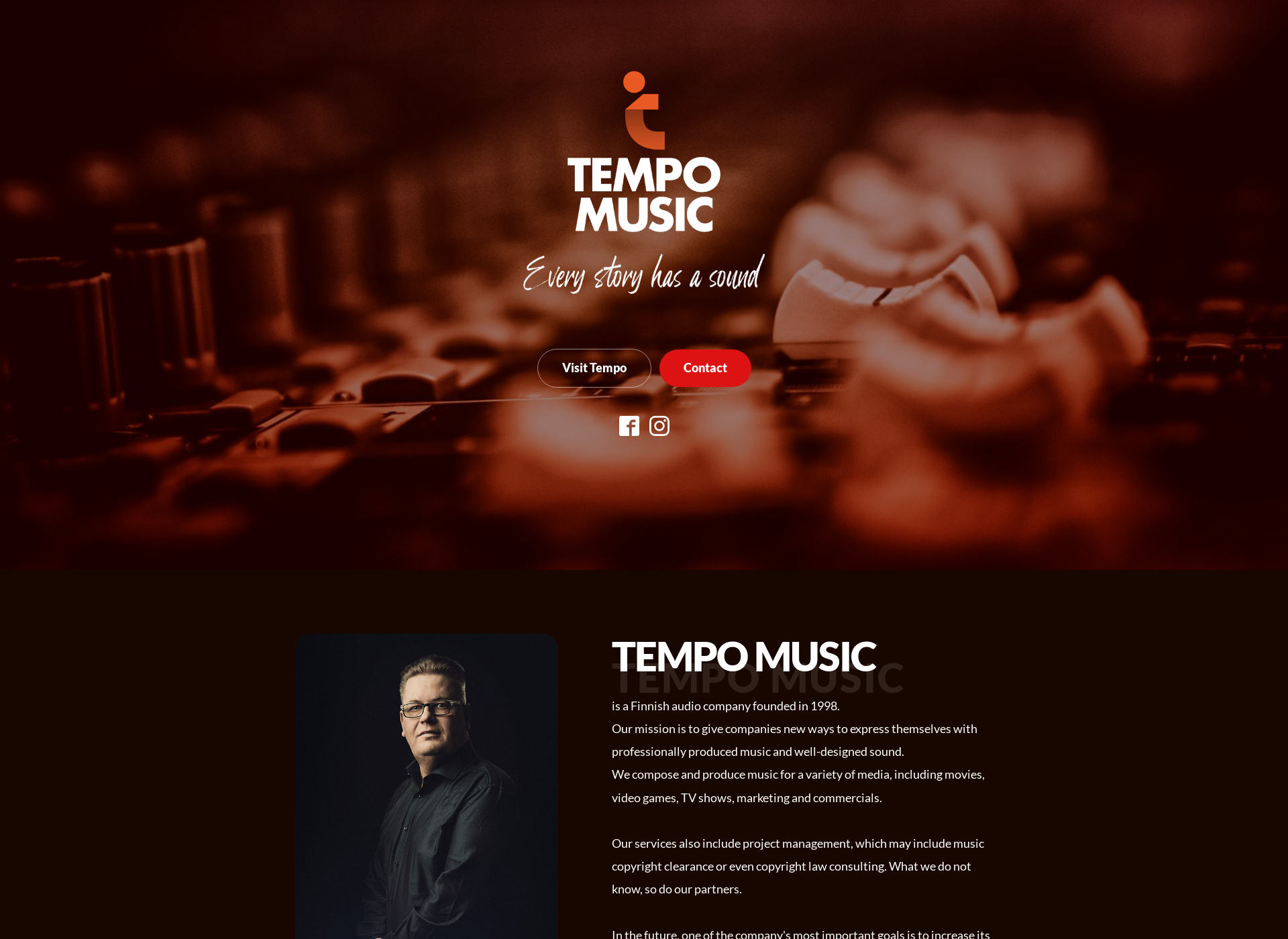 Skärmdump för tempomusic.fi