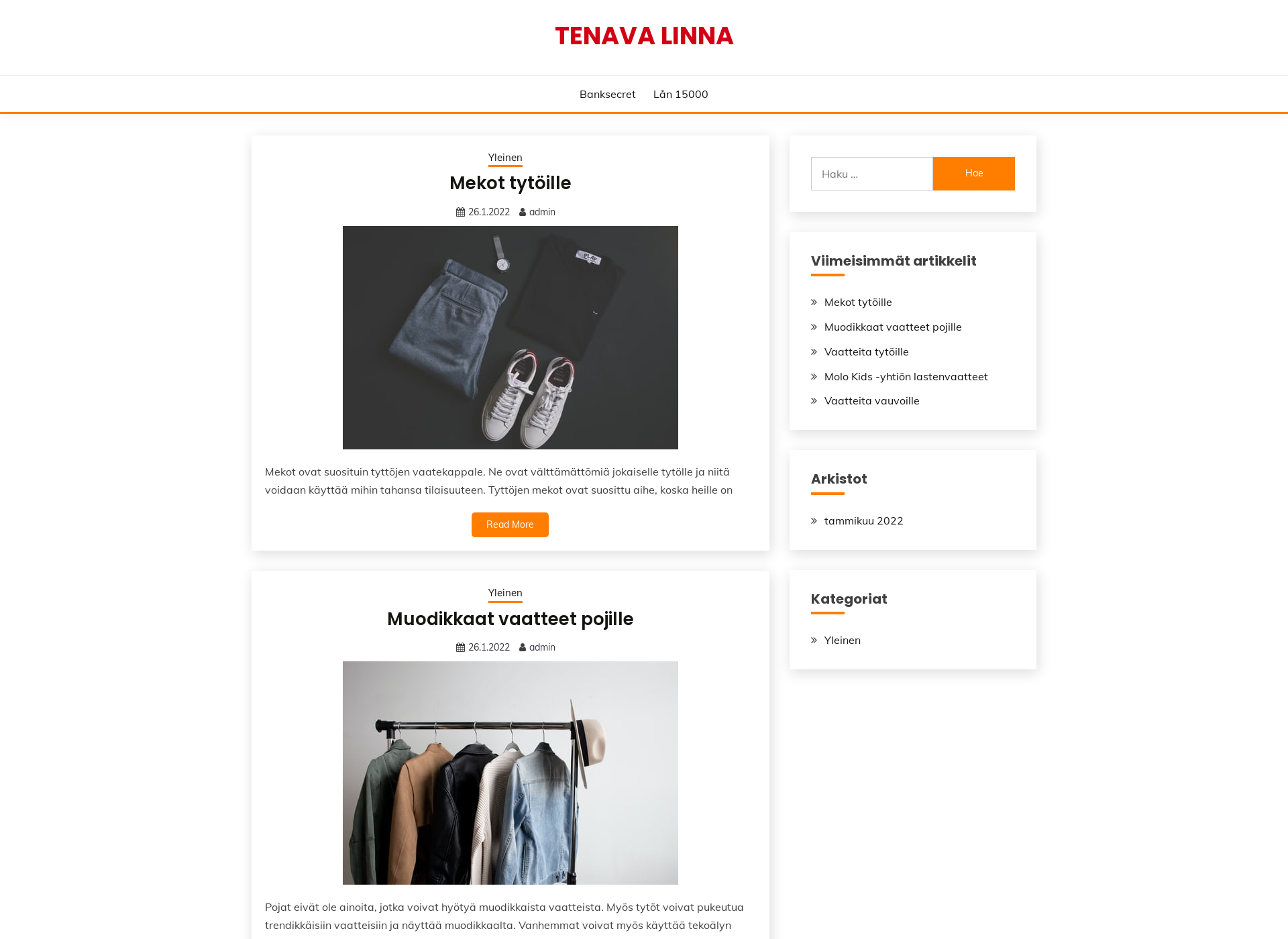 Screenshot for tenavalinna.fi