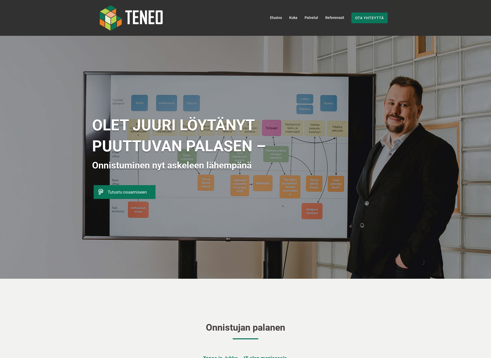 Skärmdump för teneo.fi