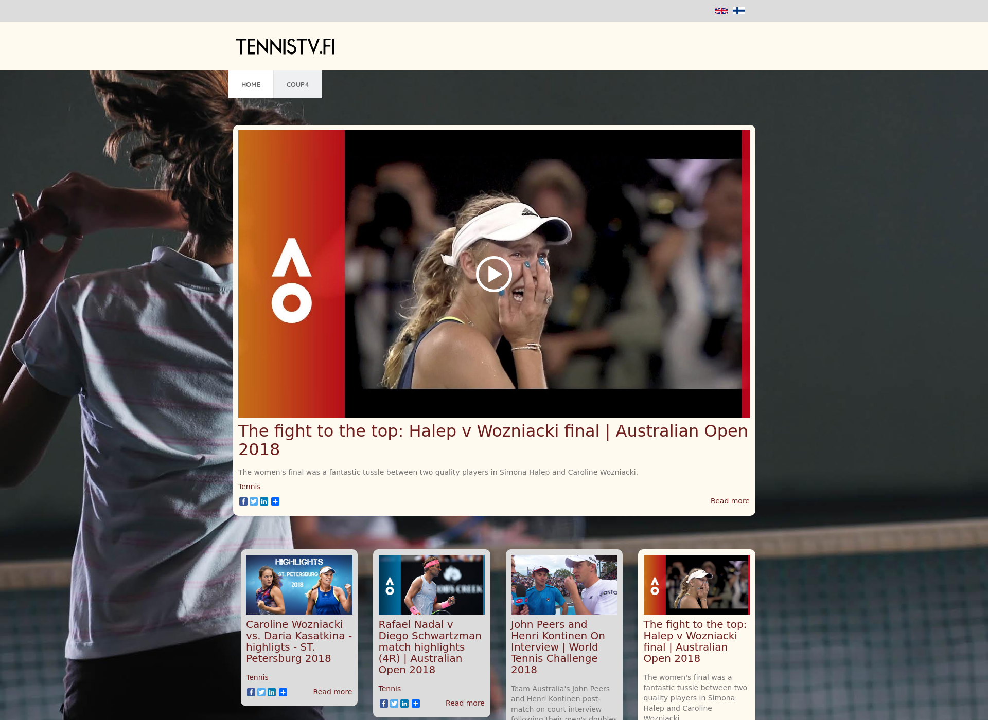 Screenshot for tennistv.fi