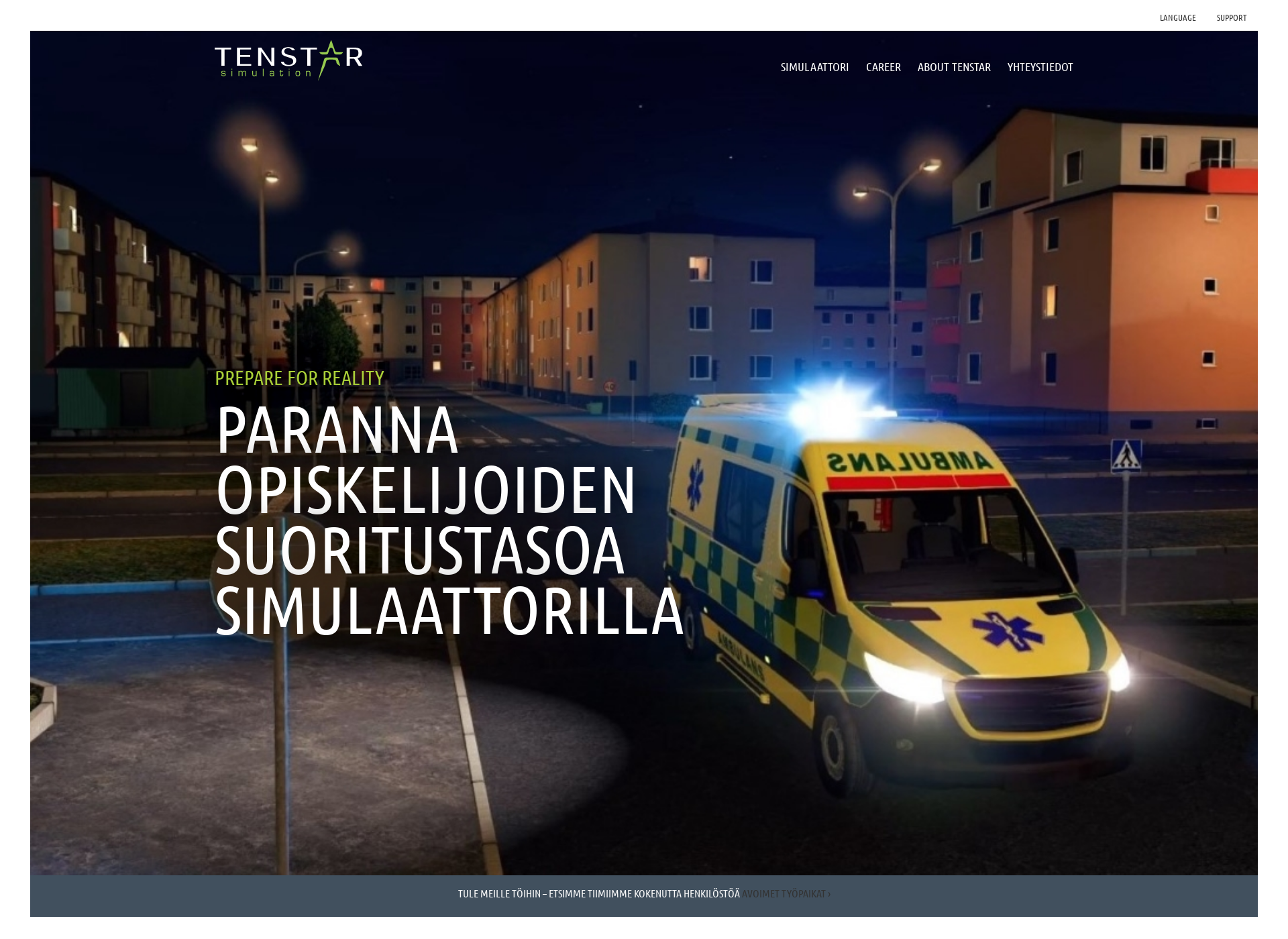 Näyttökuva tenstarsimulation.fi