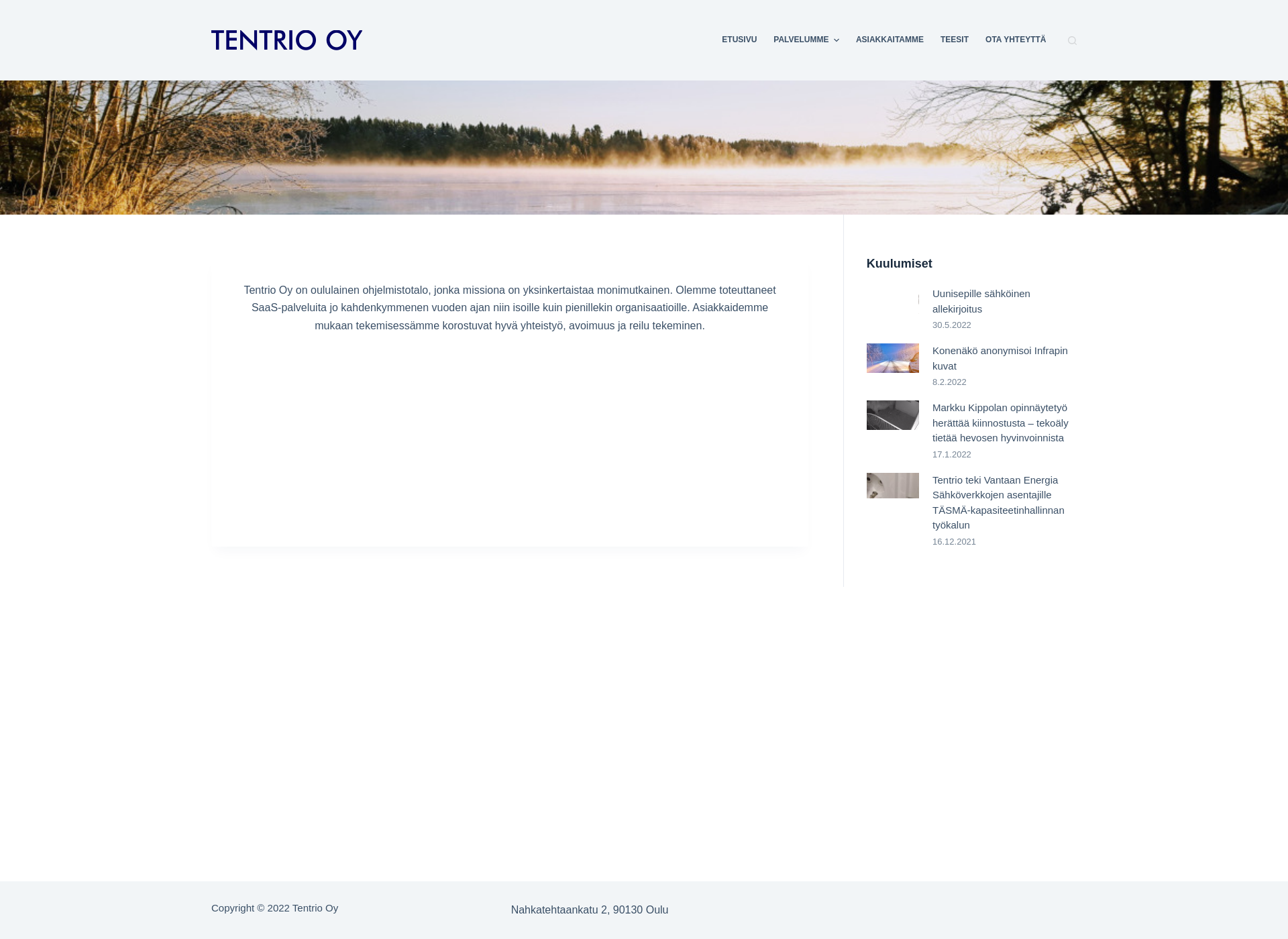 Skärmdump för tentrio.fi