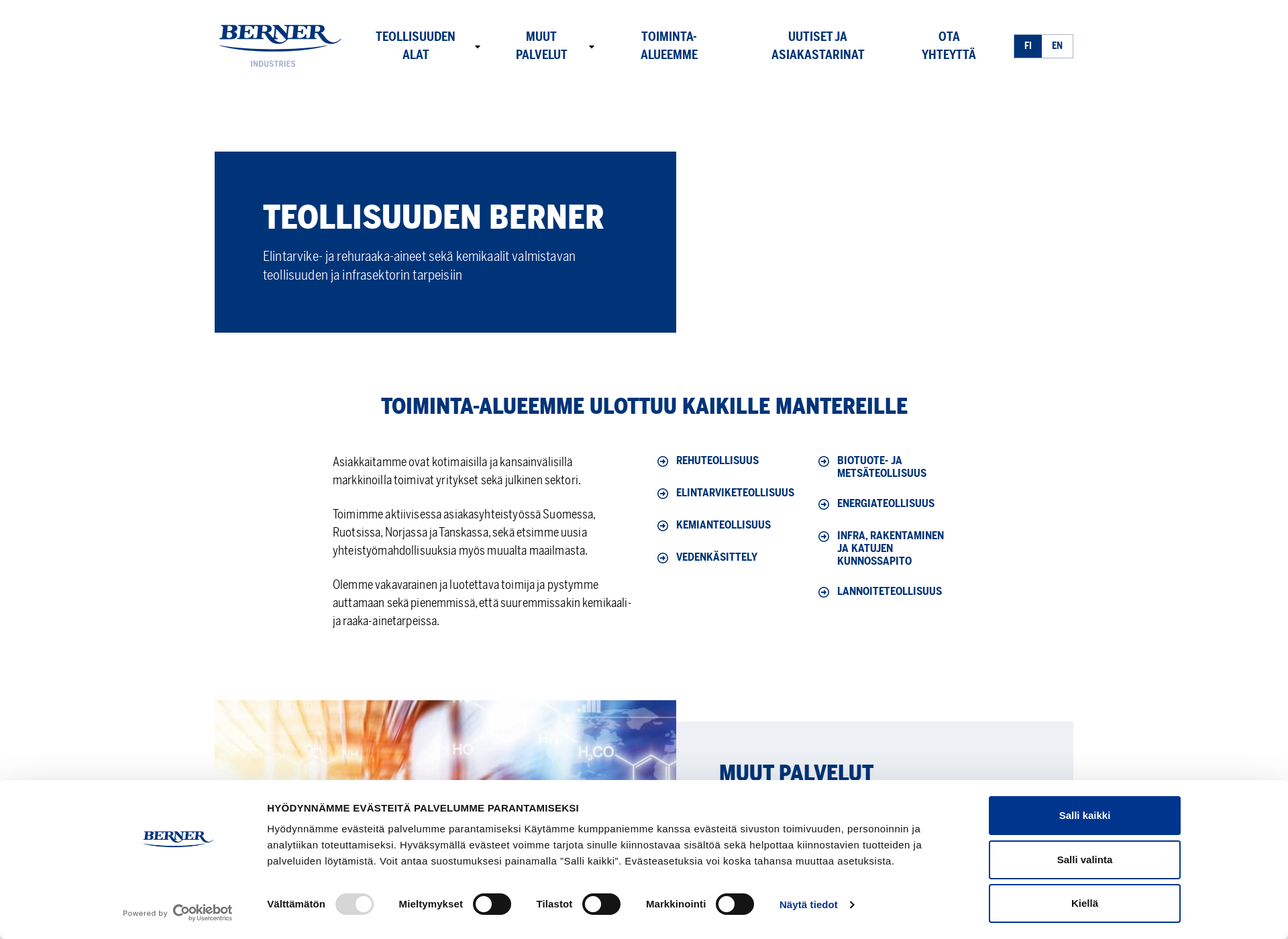 Screenshot for teollisuudenberner.fi