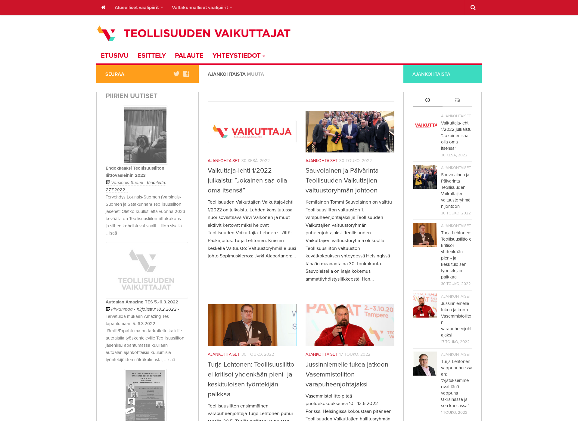 Screenshot for teollisuudenvaikuttajat.fi