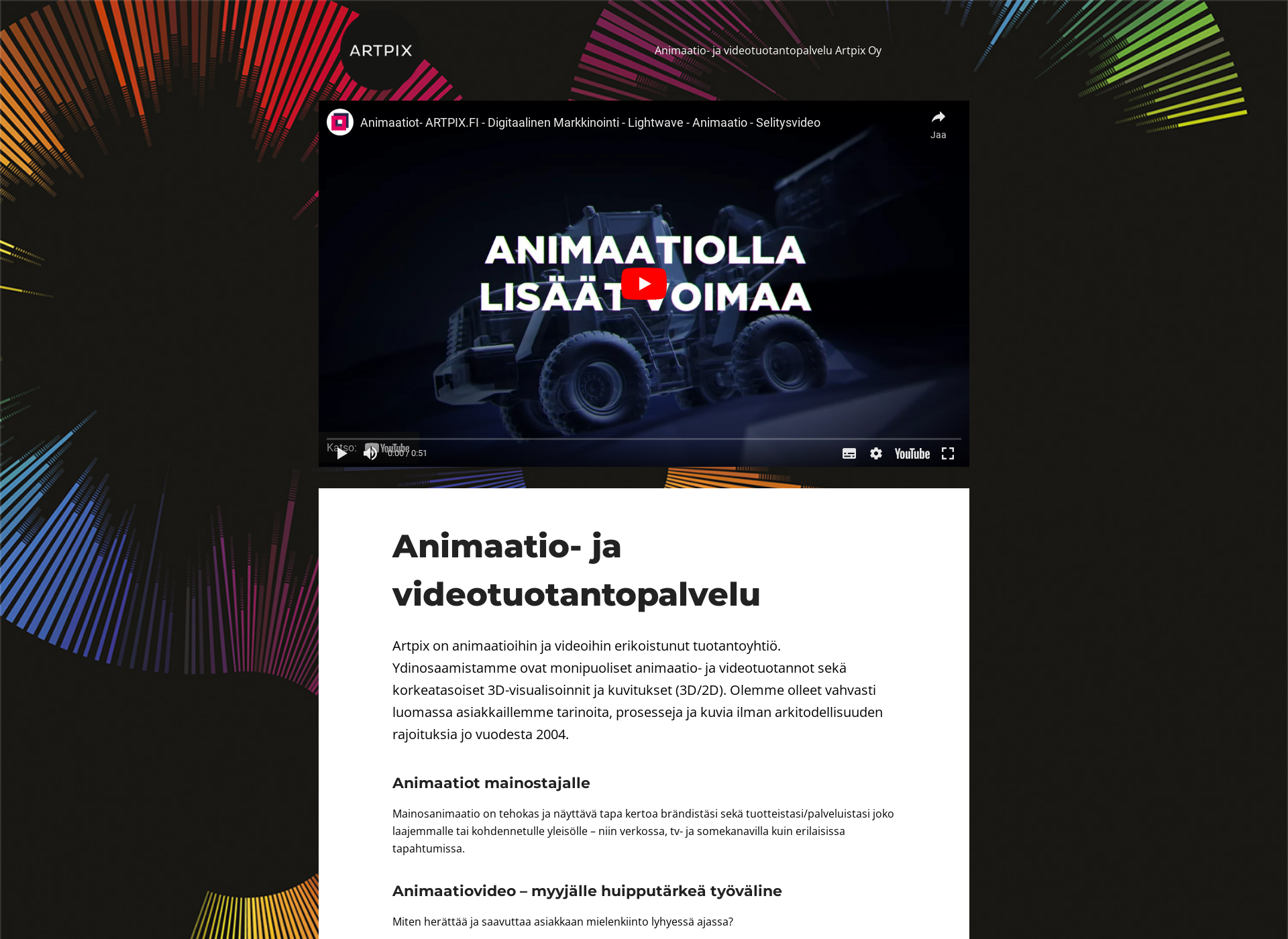 Screenshot for teollisuusanimaatio.fi