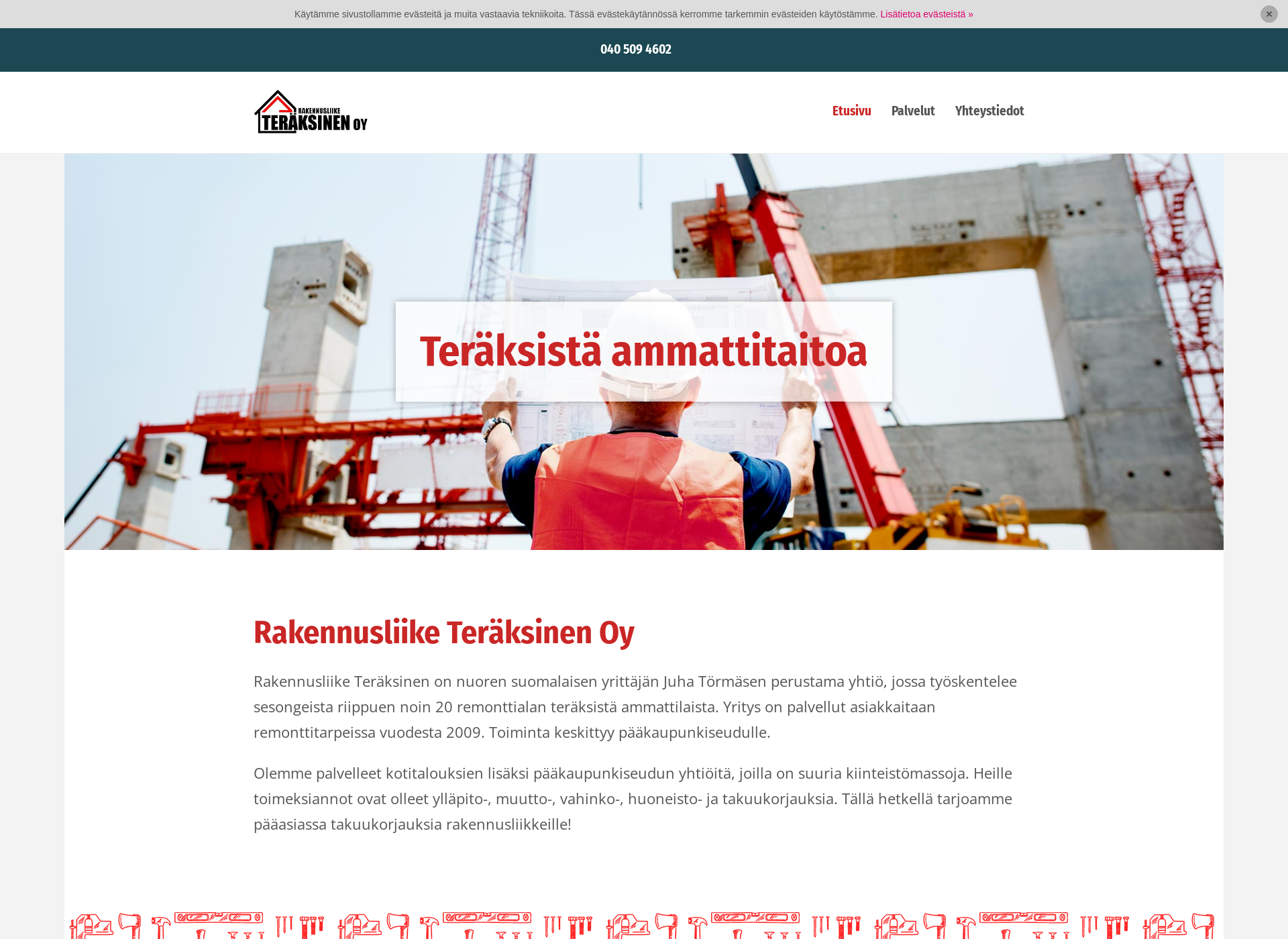 Skärmdump för teraksinen.fi