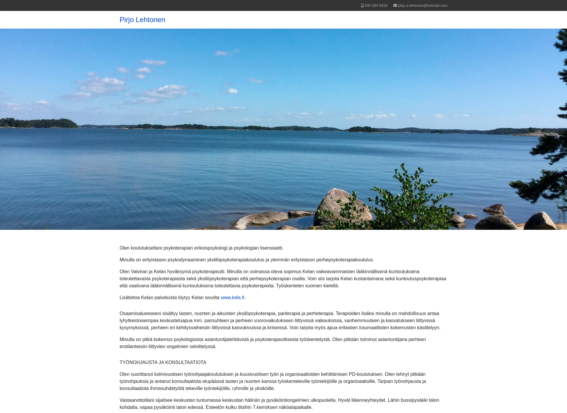 Skärmdump för terapialehtonen.fi