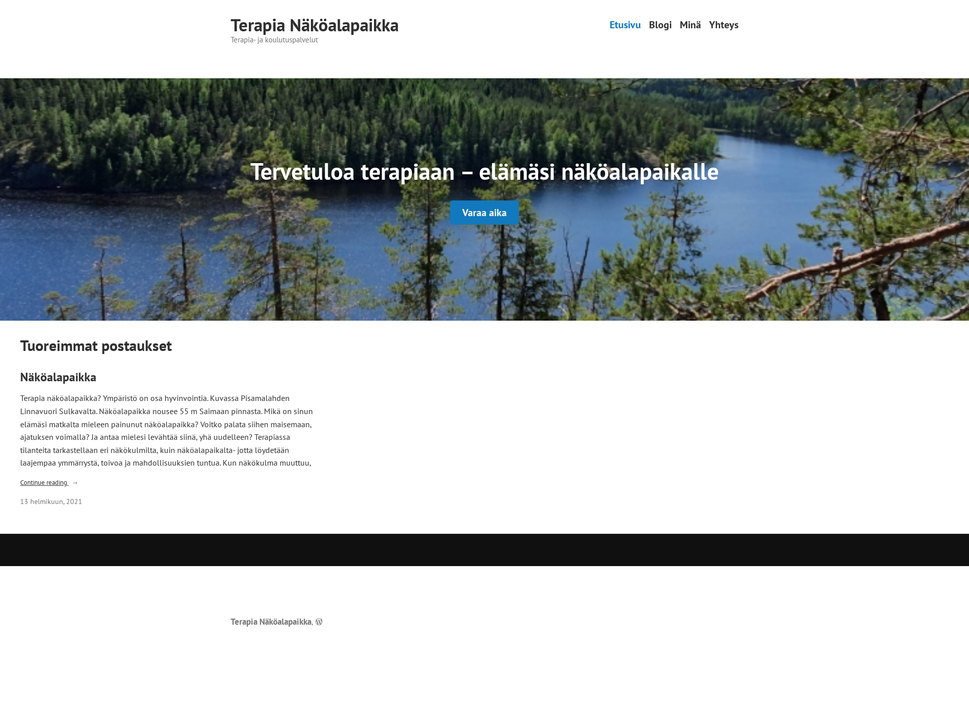 Skärmdump för terapianakoalapaikka.fi
