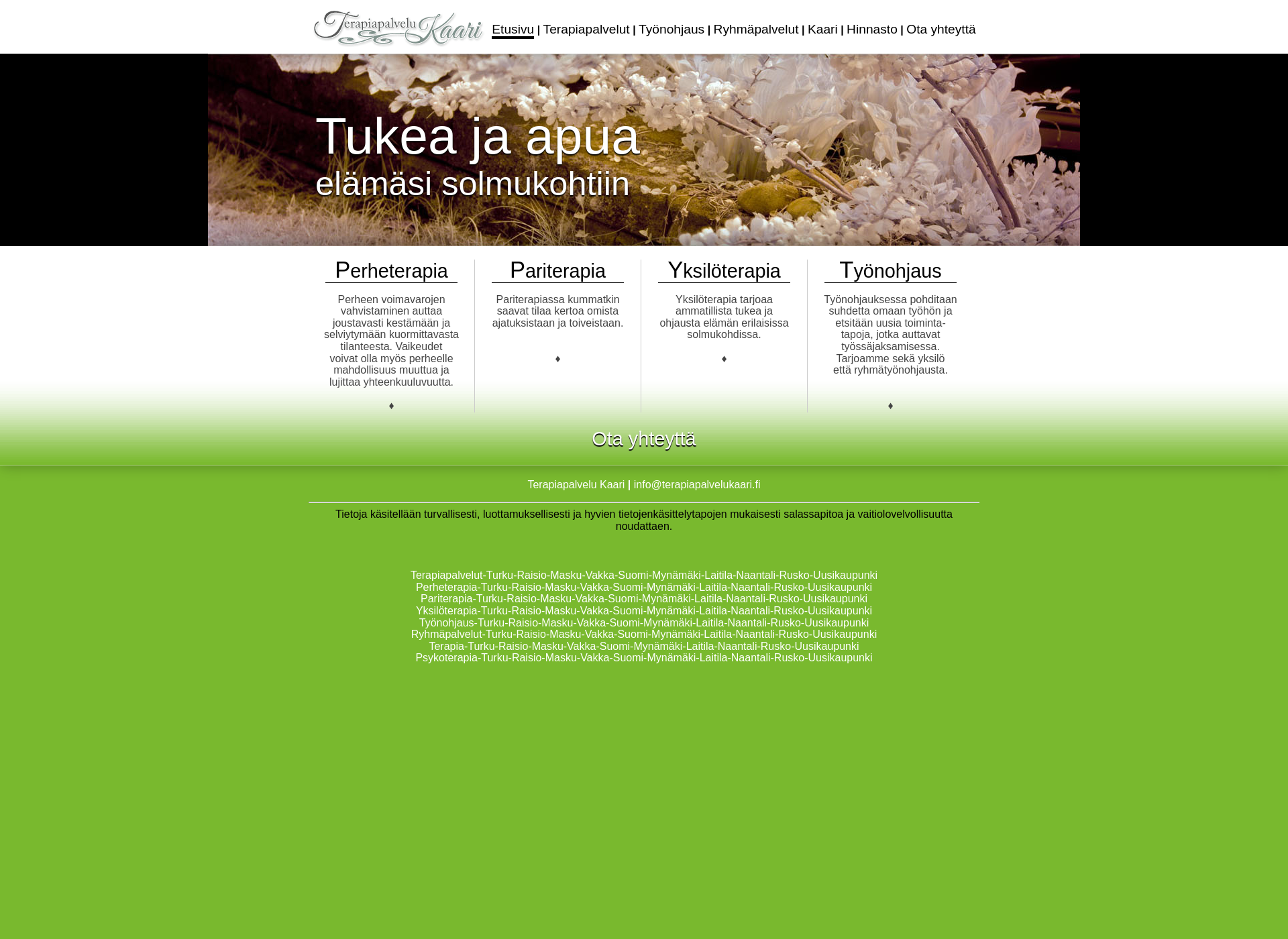 Screenshot for terapiapalvelukaari.fi
