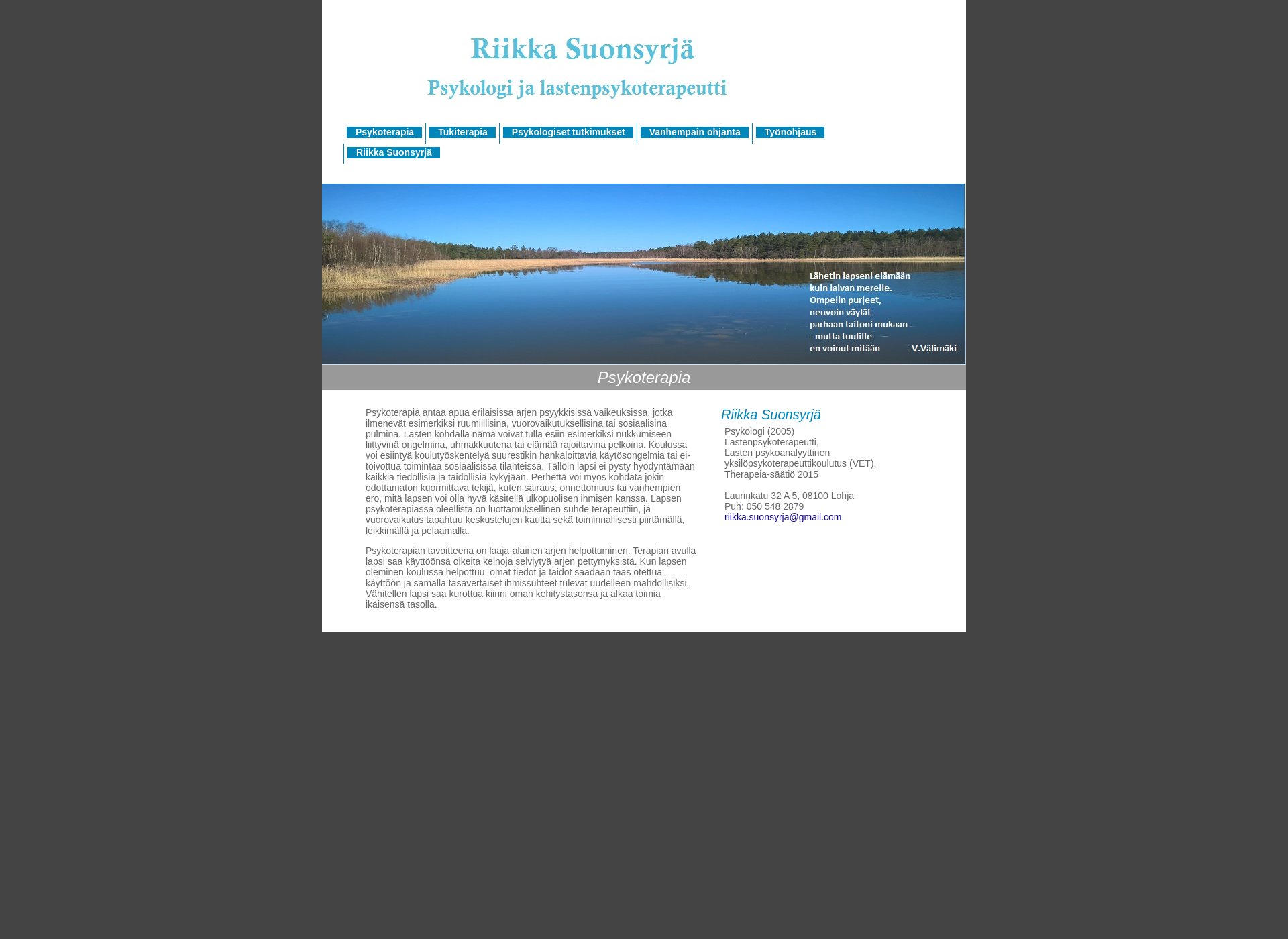 Skärmdump för terapiariikka.fi