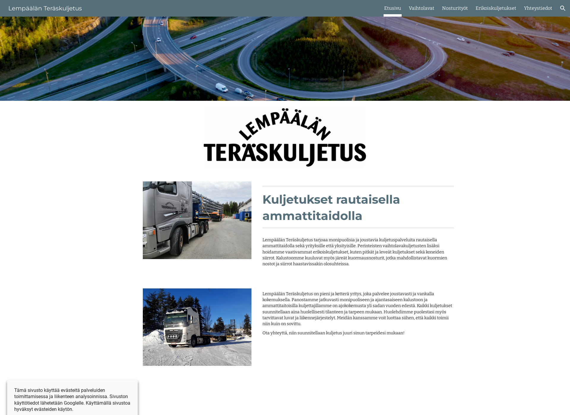 Screenshot for teraskuljetus.fi