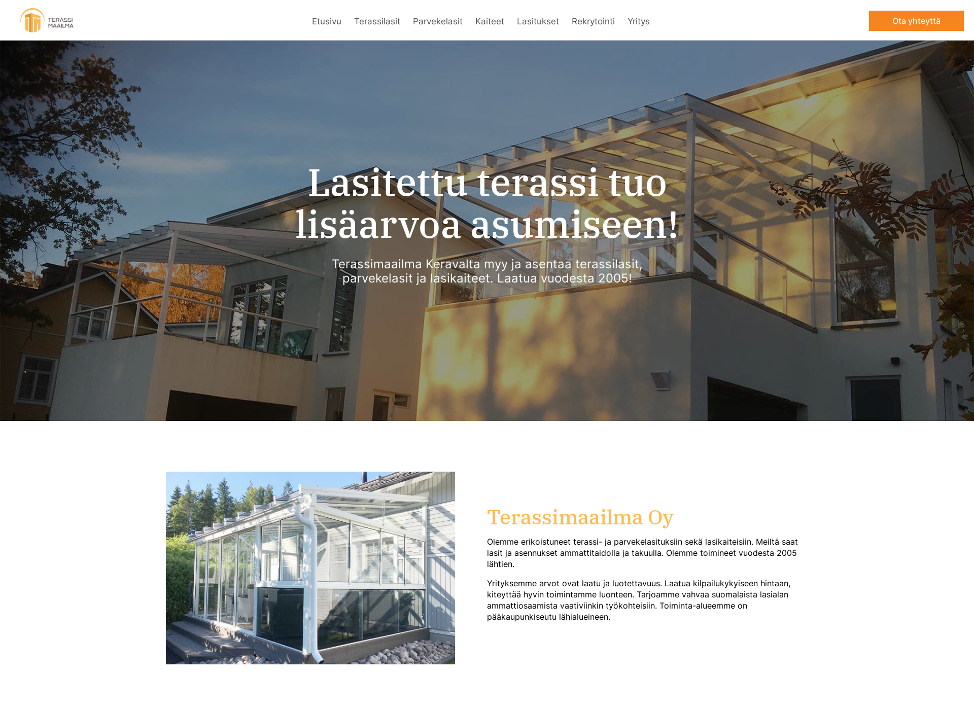 Skärmdump för terassimaailma.fi