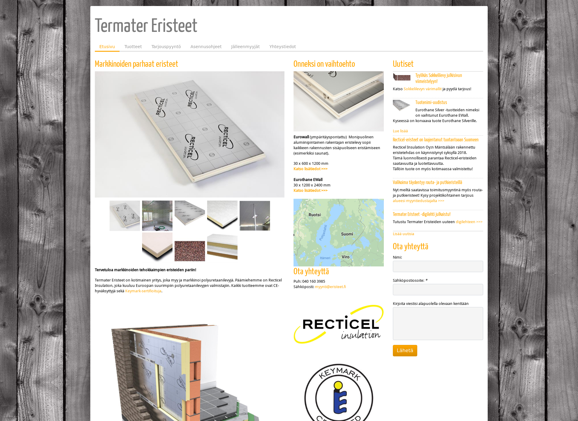 Screenshot for termaterinsulation.fi
