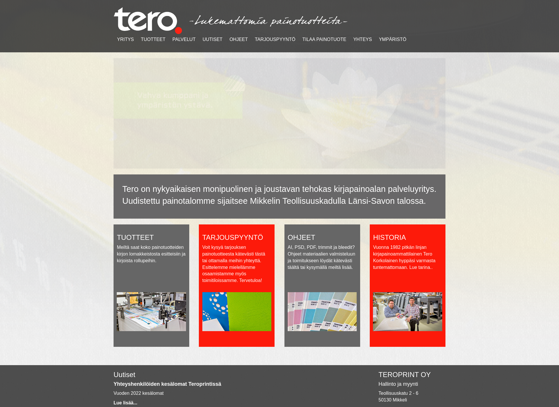 Screenshot for teroprint.fi