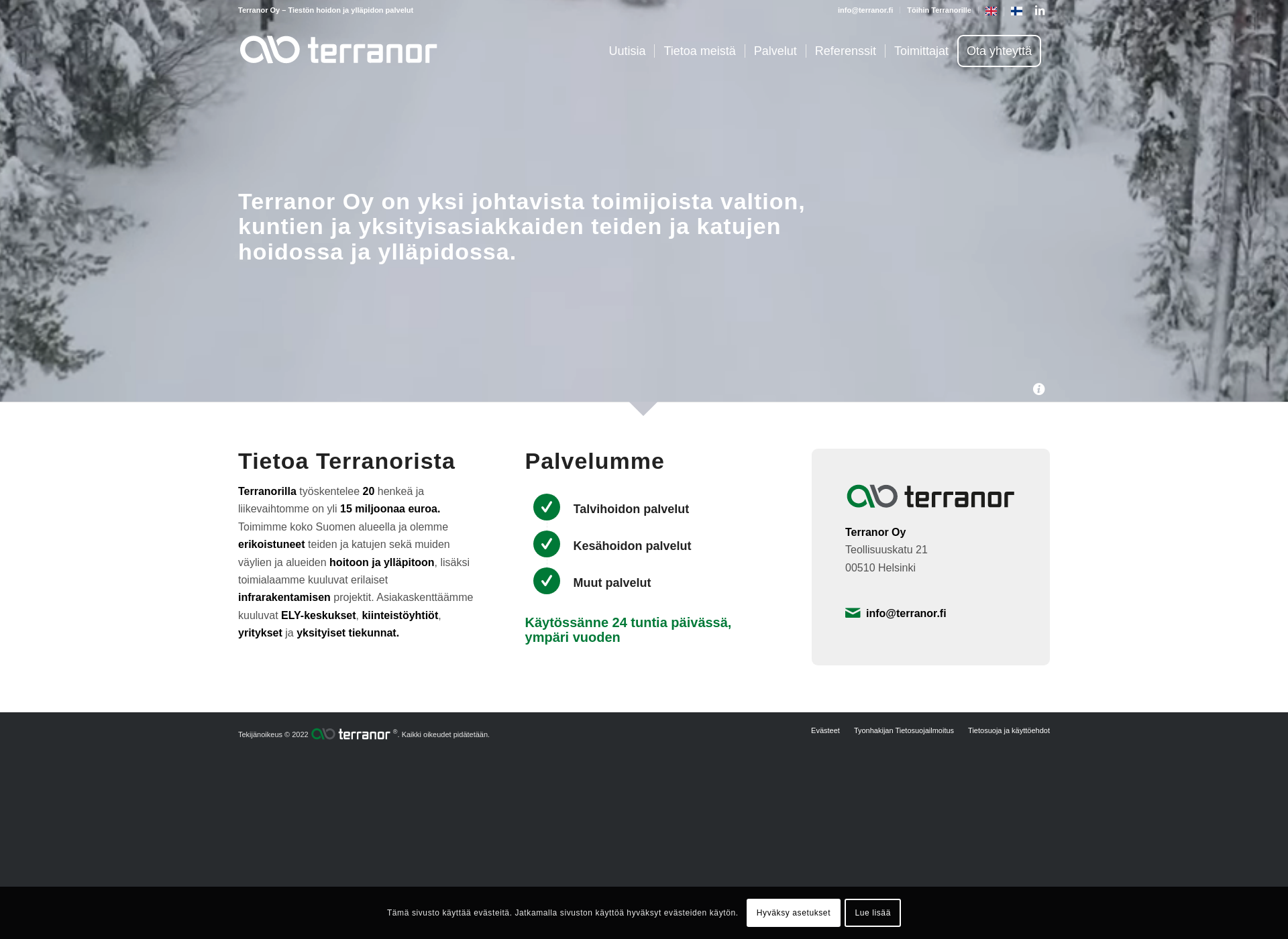 Skärmdump för terranor.fi